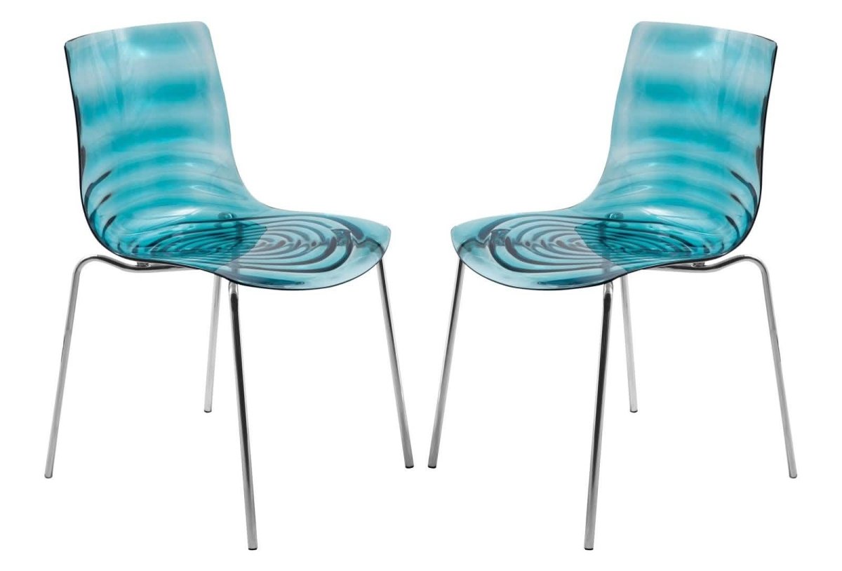 Astor Water Ripple Design Dining Chair Set of 2