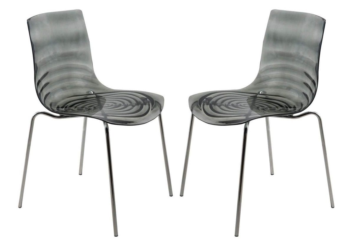 Astor Water Ripple Design Dining Chair Set of 2