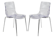 Astor Water Ripple Design Dining Chair Set of 2