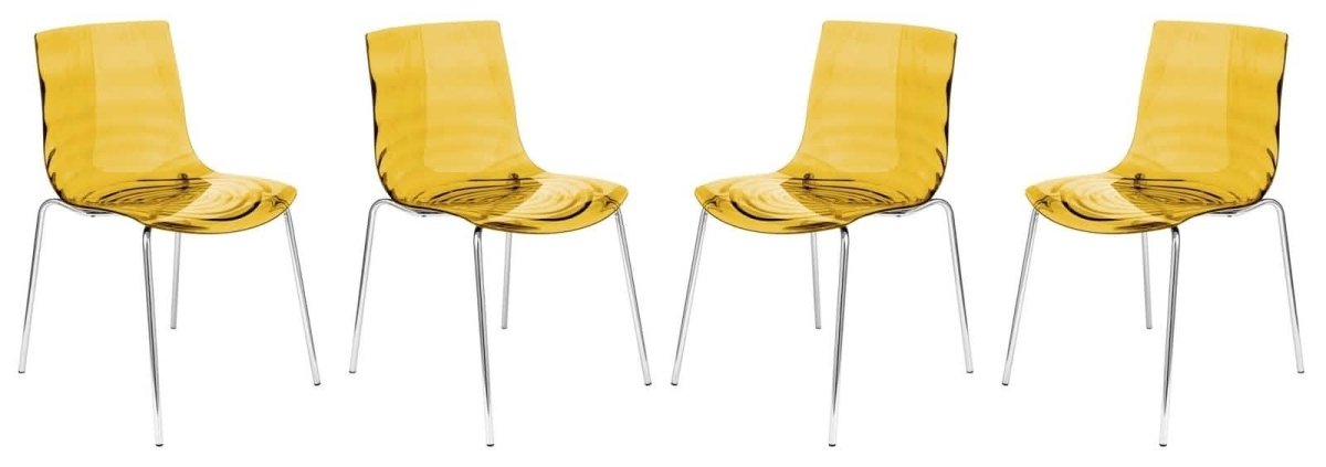 Astor Water Ripple Design Dining Chair Set of 4
