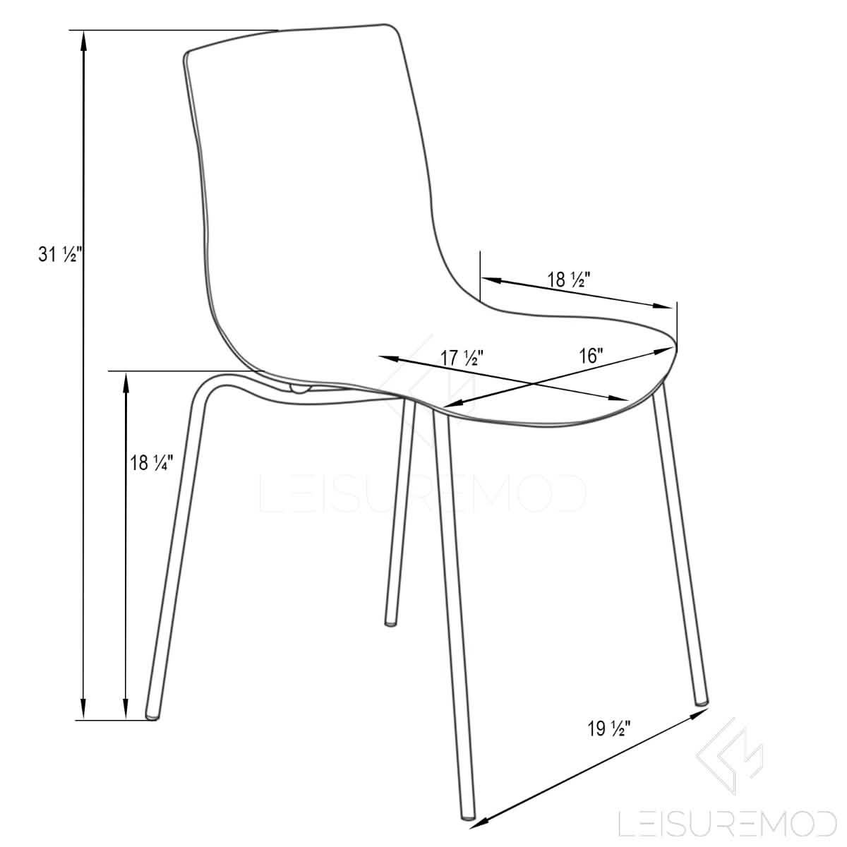 Astor Water Ripple Design Dining Chair Set of 4