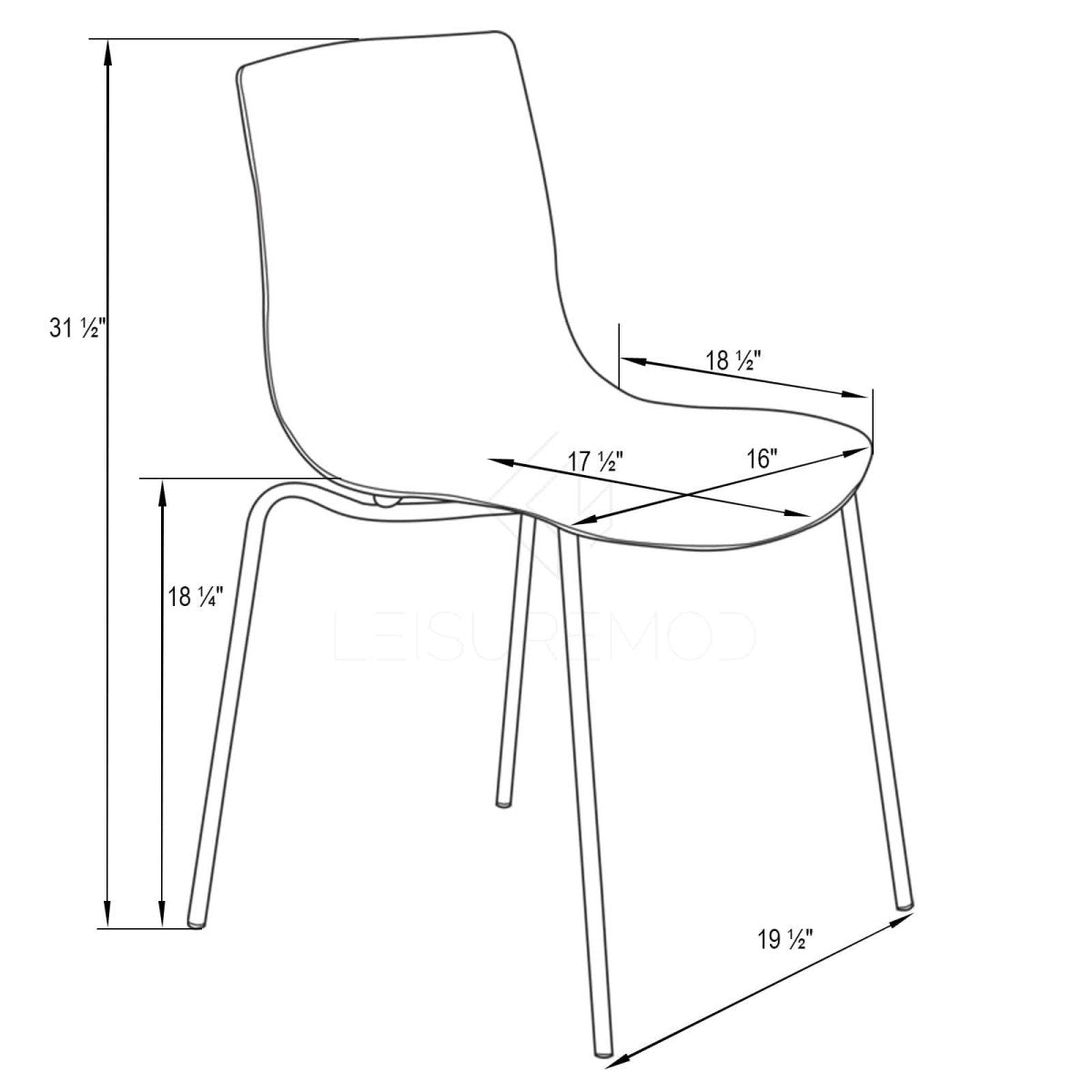 Astor Water Ripple Design Dining Chair Set of 4