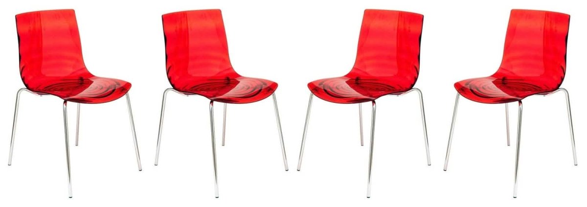 Astor Water Ripple Design Dining Chair Set of 4