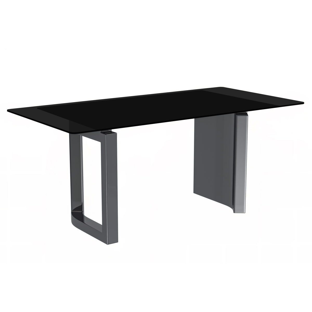 Astra Rectangular Dining Table with Stone/Glass Tabletop and Stainless - Steel Base