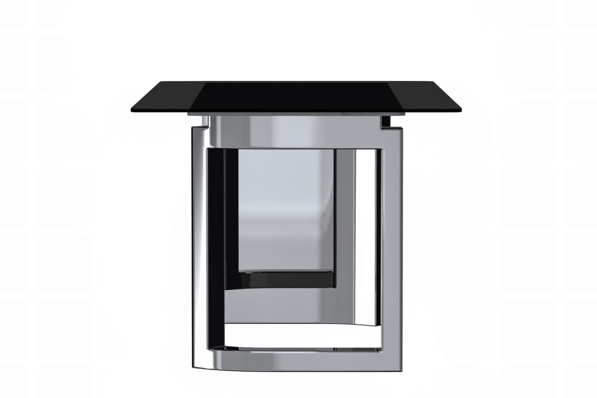 Astra Rectangular Dining Table with Stone/Glass Tabletop and Stainless - Steel Base