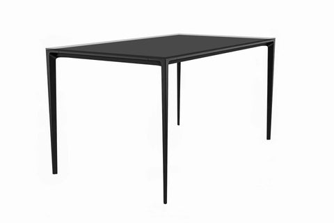 Avo Rectangular Dining Table with Sintered Stone/Glass Tabletop in Black Aluminum Base