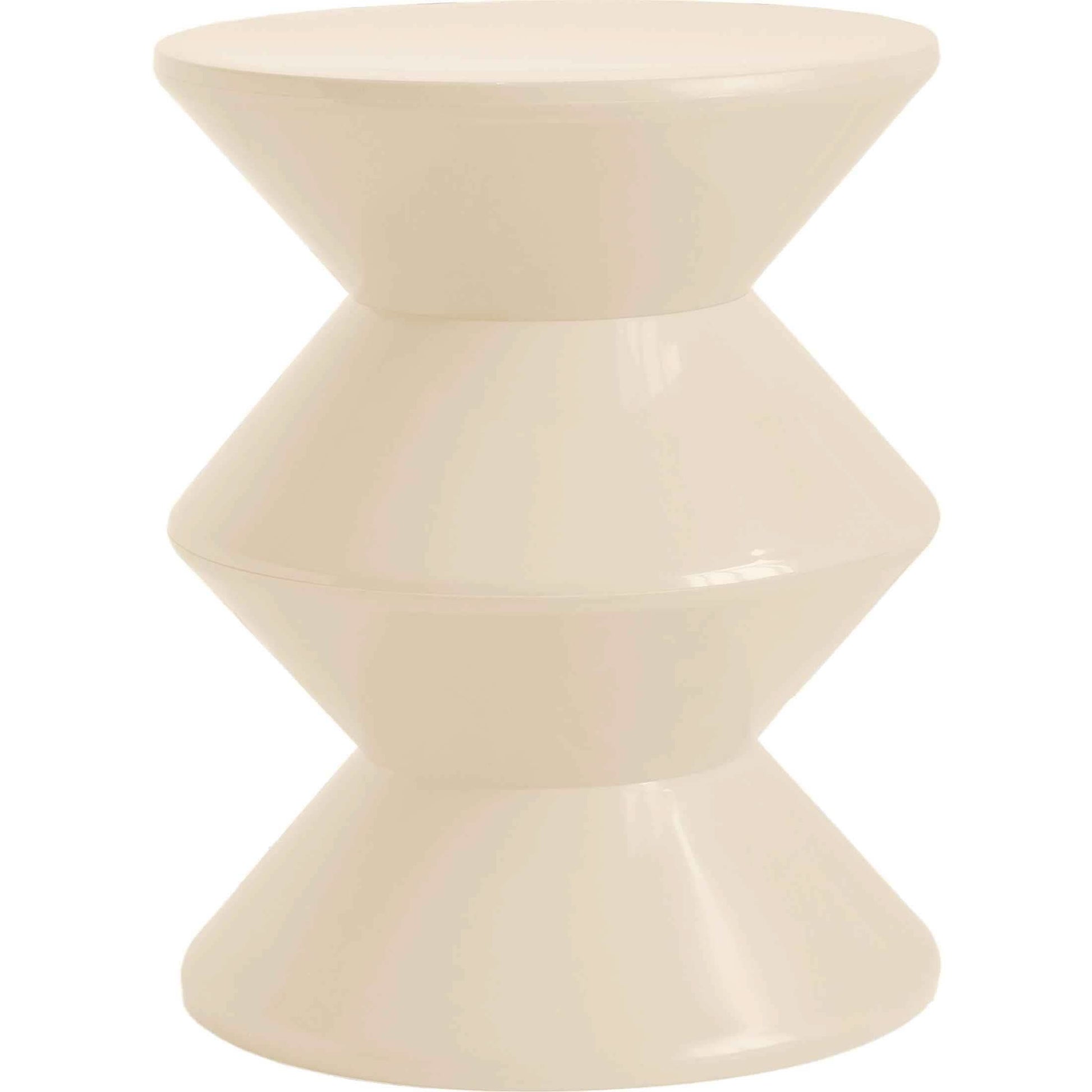 Aura Round Side Table in ABS Plastic With Contemporary Double - Hourglass Design