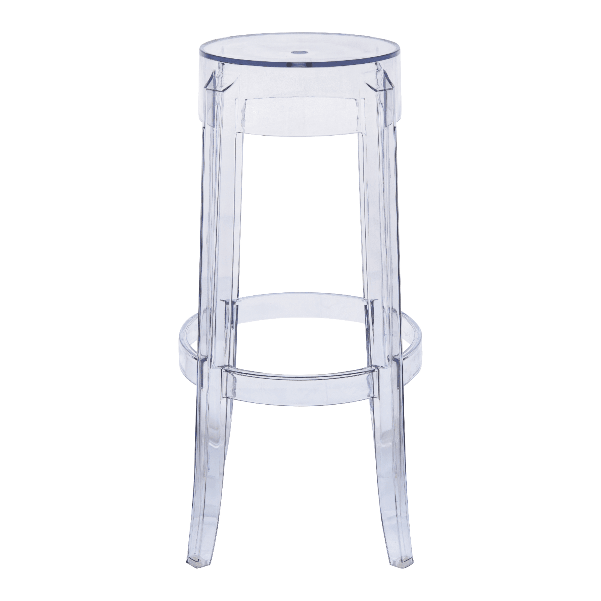 Averill Modern Plastic Barstool with Clear Acrylic Seat and Legs Set of 2