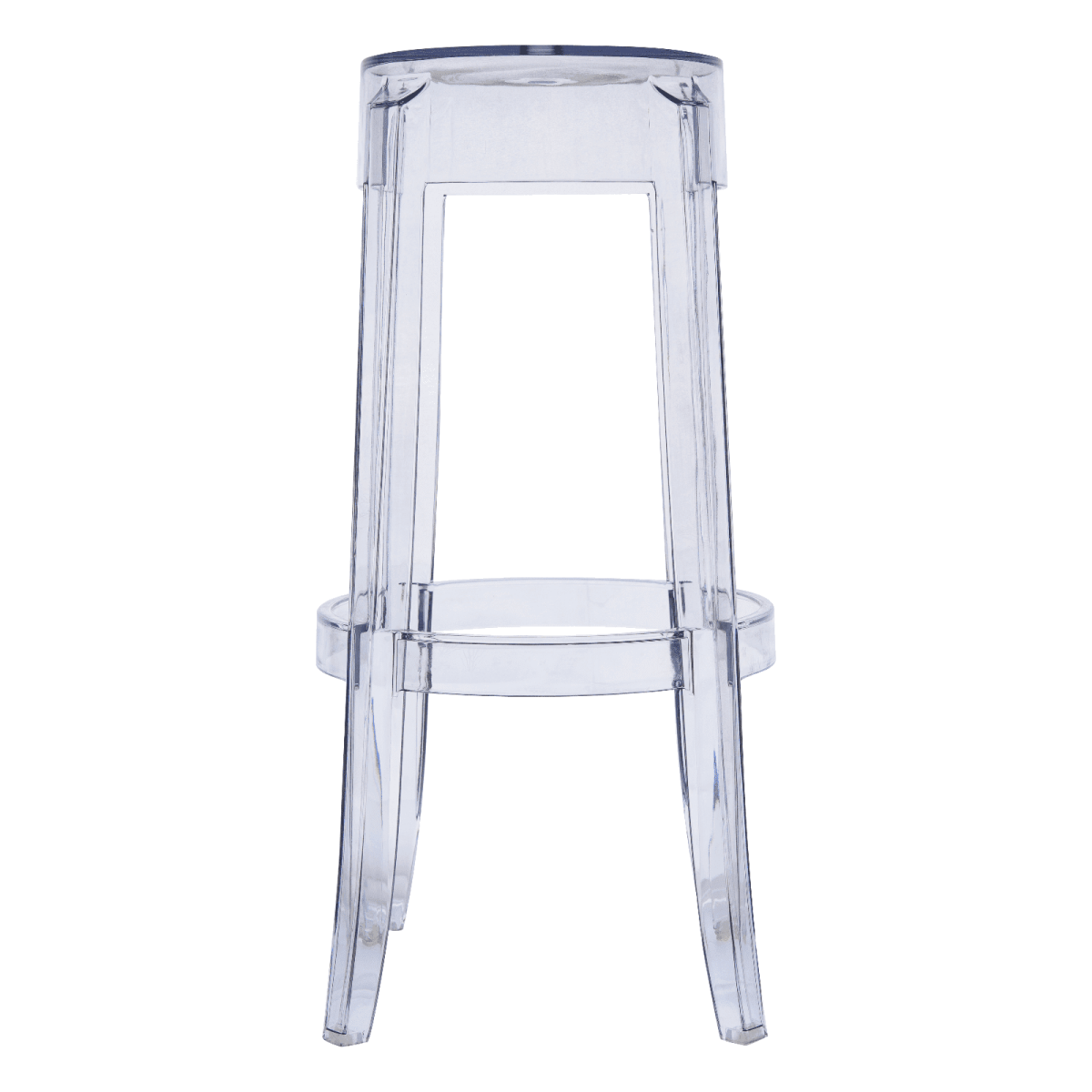 Averill Modern Plastic Barstool with Clear Acrylic Seat and Legs Set of 2