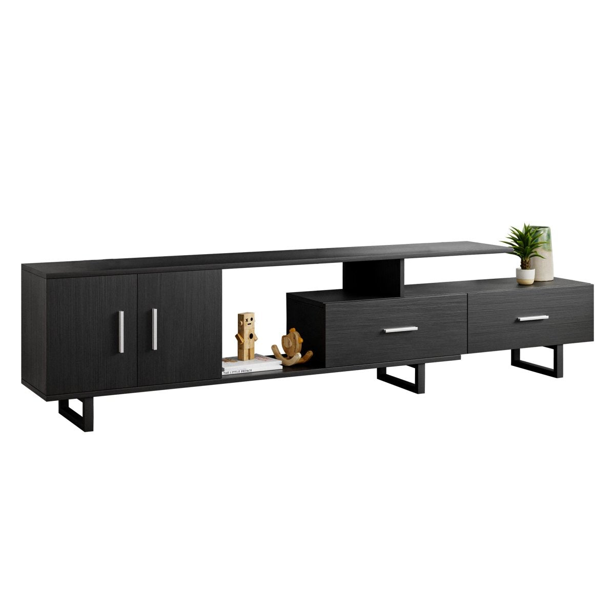 Avery Mid - Century Modern TV Stand with MDF Cabinet and Powder Coated Steel Legs