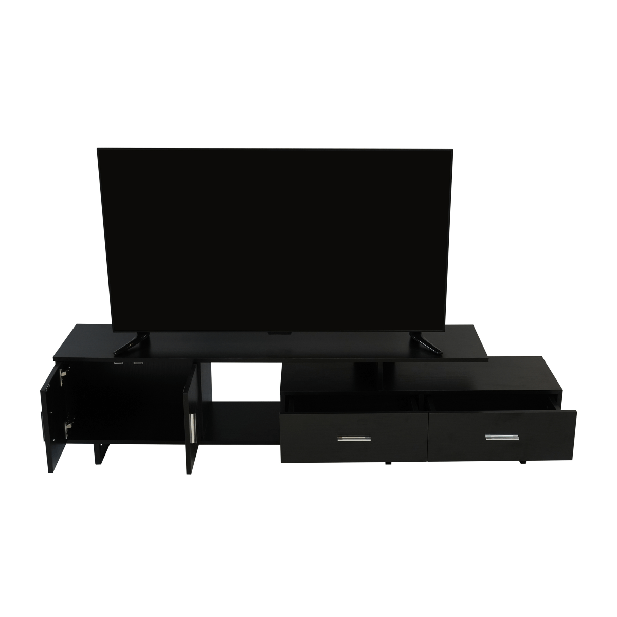 Avery Mid - Century Modern TV Stand with MDF Cabinet and Powder Coated Steel Legs