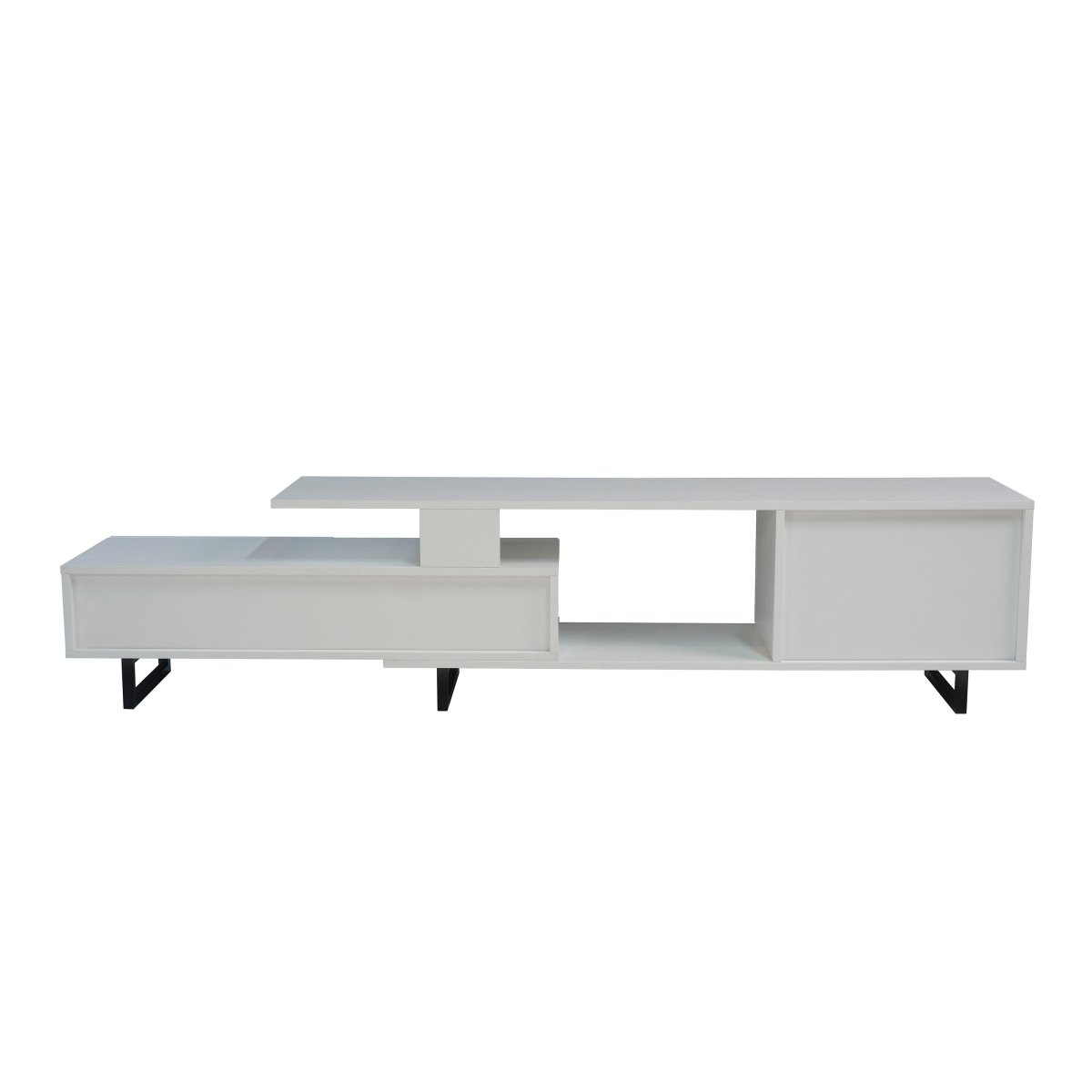 Avery Mid - Century Modern TV Stand with MDF Cabinet and Powder Coated Steel Legs