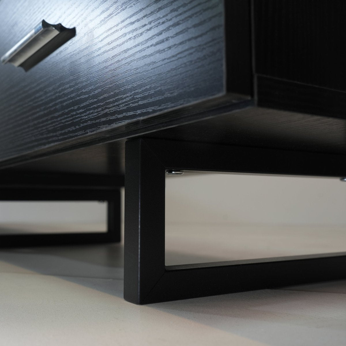 Avery Mid - Century Modern TV Stand with MDF Cabinet and Powder Coated Steel Legs