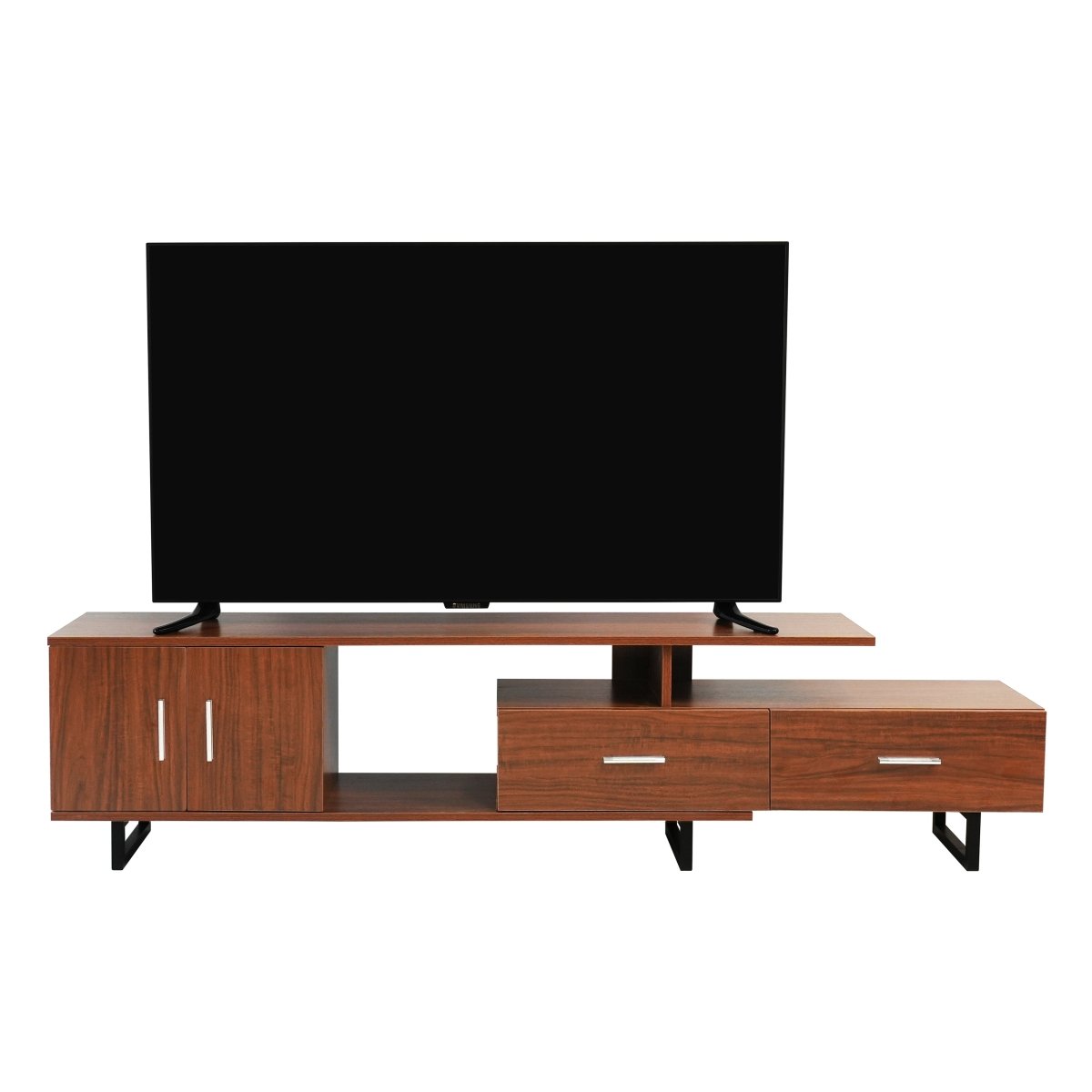 Avery Mid - Century Modern TV Stand with MDF Cabinet and Powder Coated Steel Legs