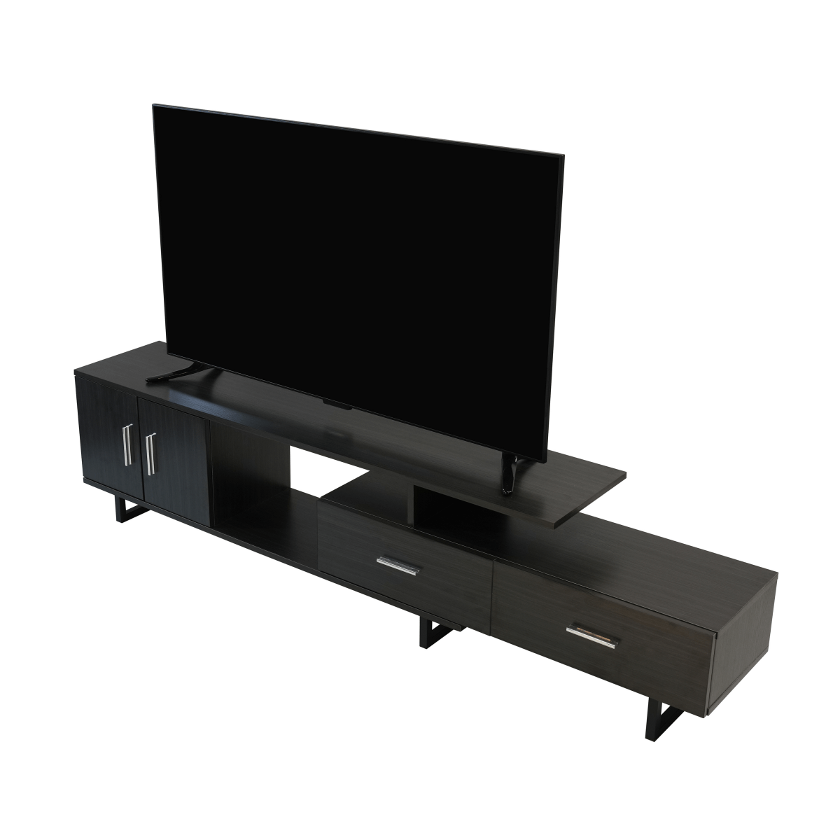 Avery Mid - Century Modern TV Stand with MDF Cabinet and Powder Coated Steel Legs