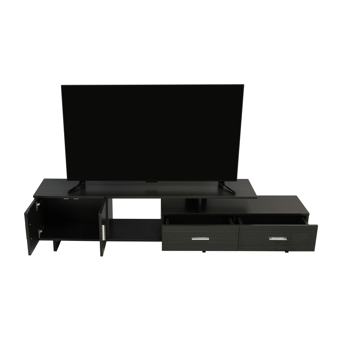 Avery Mid - Century Modern TV Stand with MDF Cabinet and Powder Coated Steel Legs