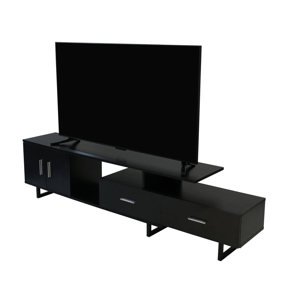 Avery Mid - Century Modern TV Stand with MDF Cabinet and Powder Coated Steel Legs