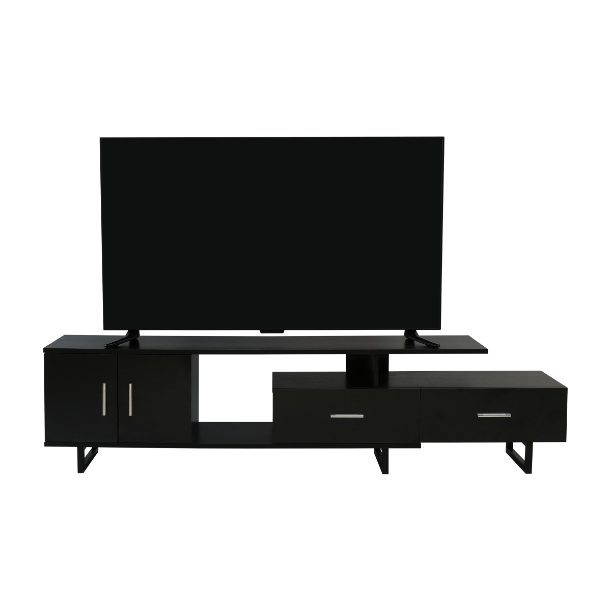 Avery Mid - Century Modern TV Stand with MDF Cabinet and Powder Coated Steel Legs