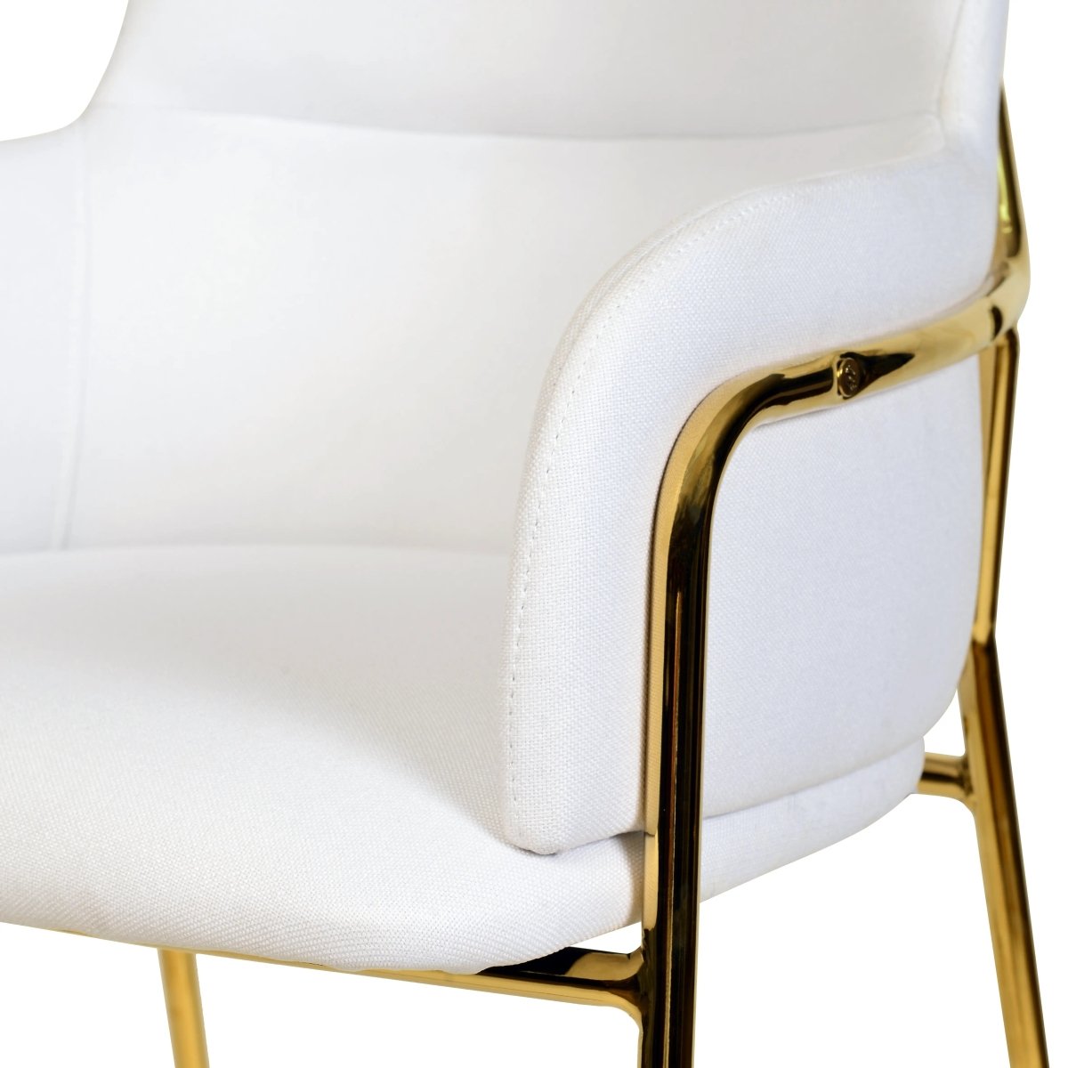 Axis 40" Bar Stool with Ergonomic Design, Gold Stainless Steel Base, and Footrest Set of 2