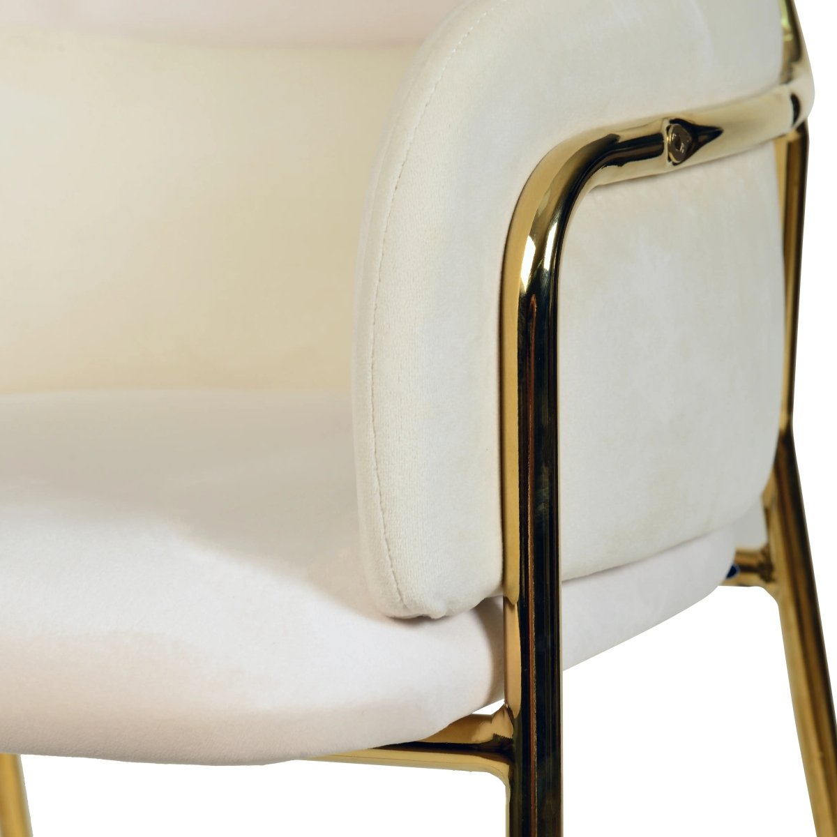 Axis 40" Bar Stool with Ergonomic Design, Gold Stainless Steel Base, and Footrest Set of 2
