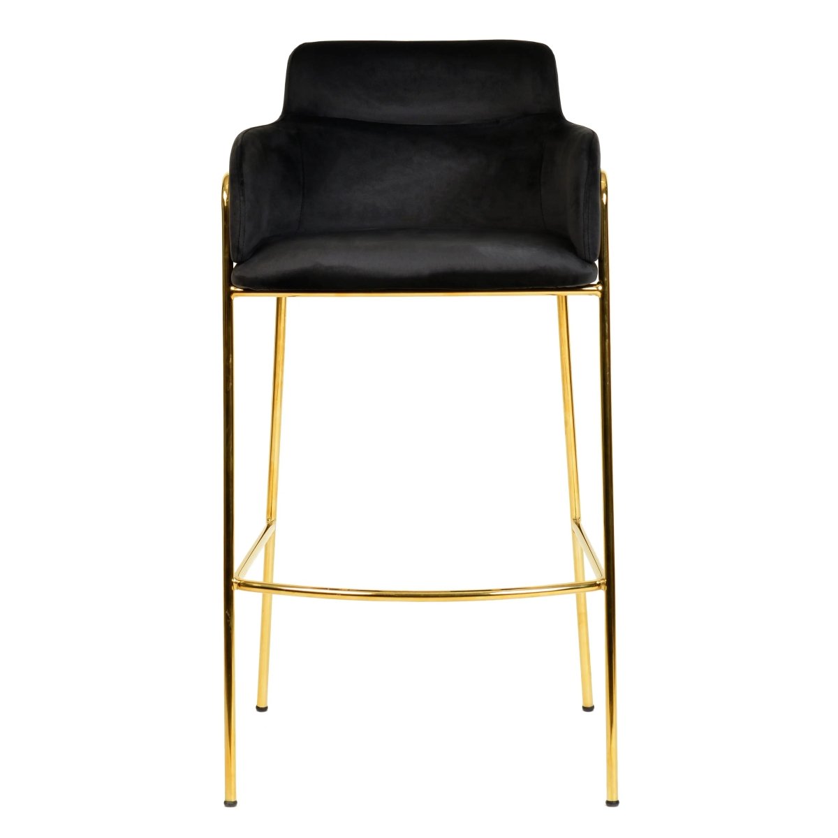 Axis 40" Bar Stool with Ergonomic Design, Gold Stainless Steel Base, and Footrest Set of 2