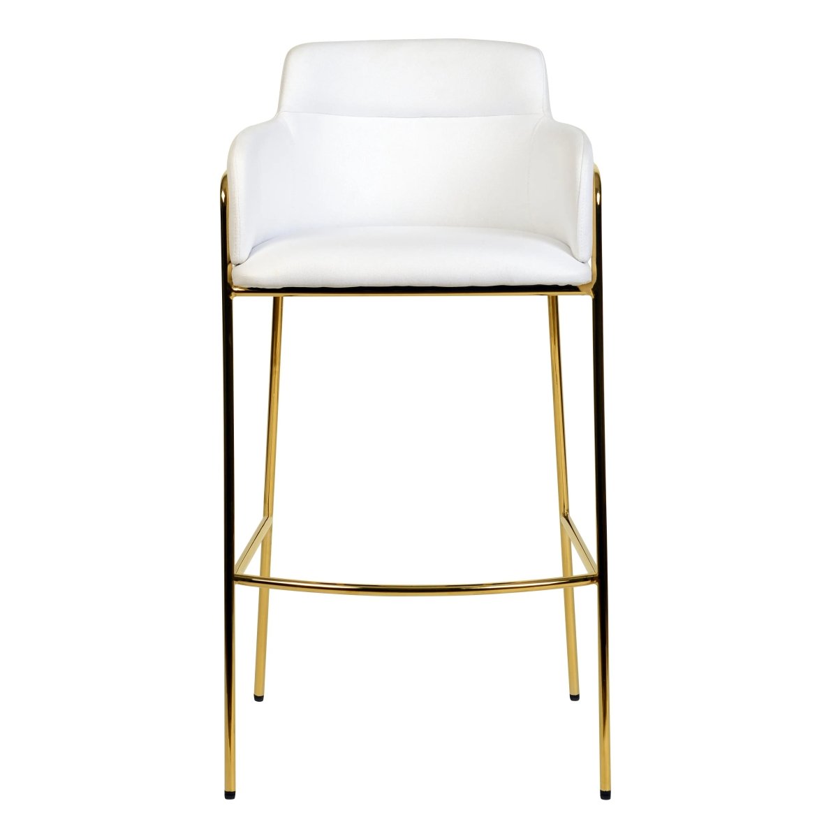Axis 40" Bar Stool with Ergonomic Design, Gold Stainless Steel Base, and Footrest Set of 2