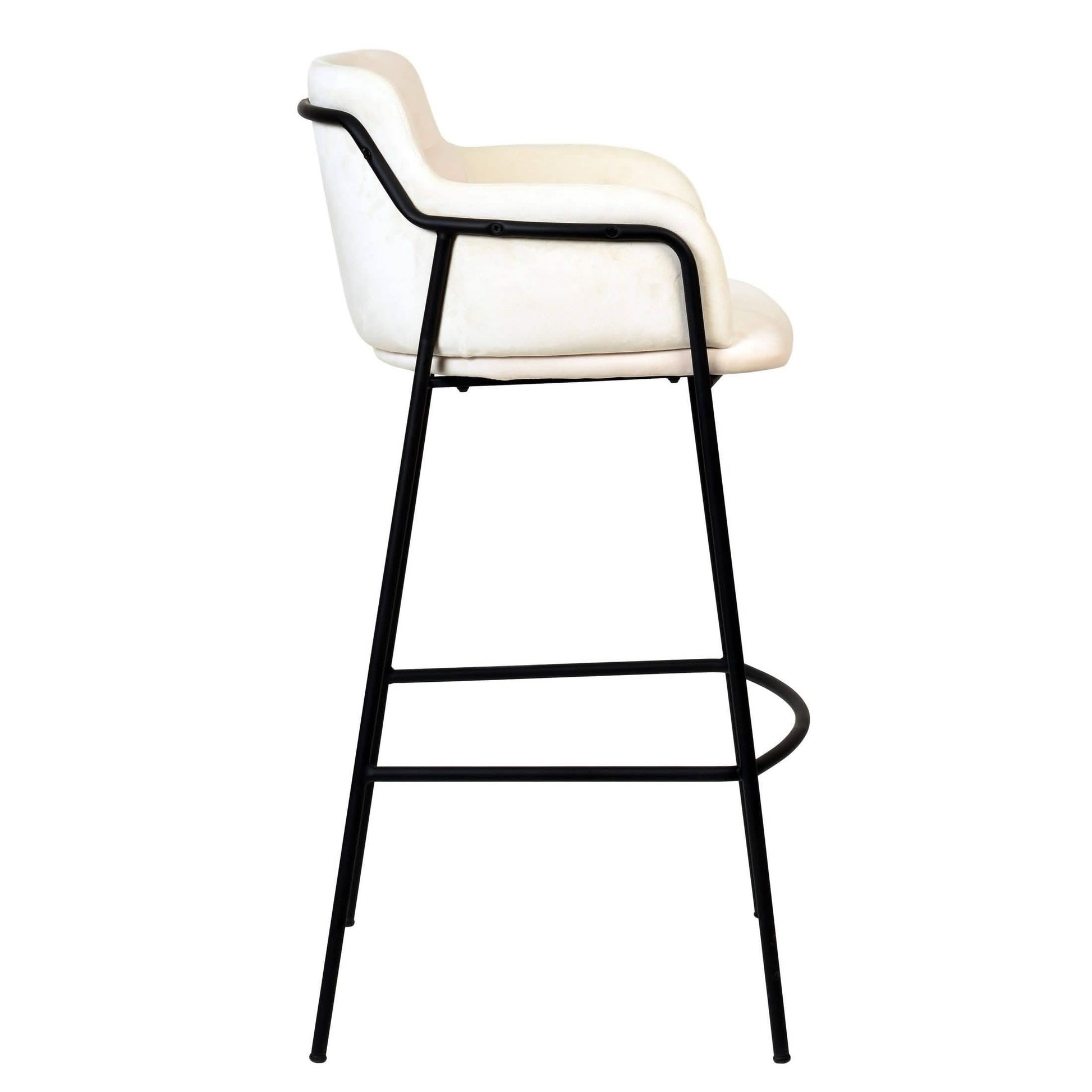 Axis 40" Bar Stool with Ergonomic Design, Powder - Coated Base, and Footrest in Black/Gold