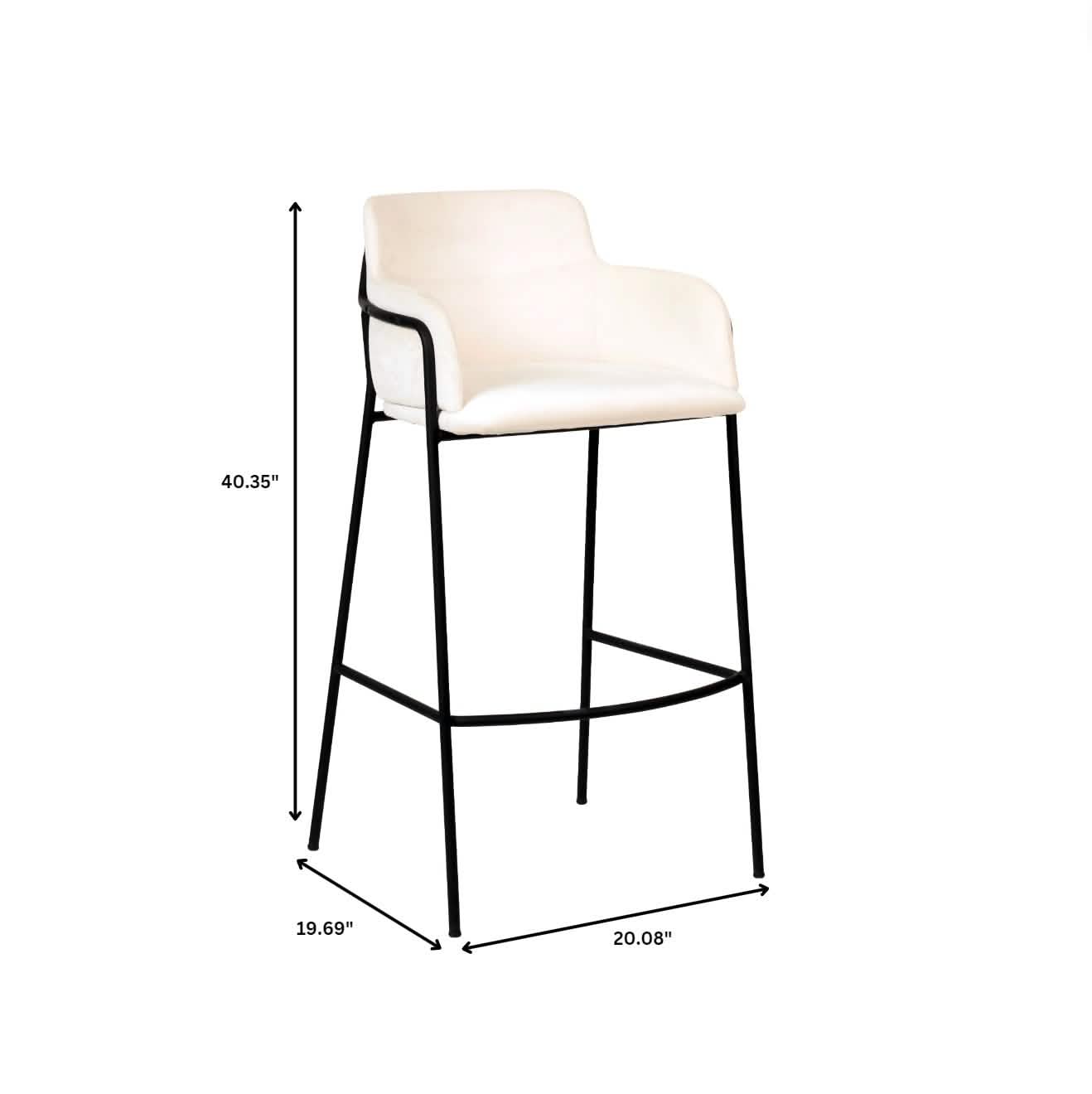 Axis 40" Bar Stool with Ergonomic Design, Powder - Coated Base, and Footrest in Black/Gold