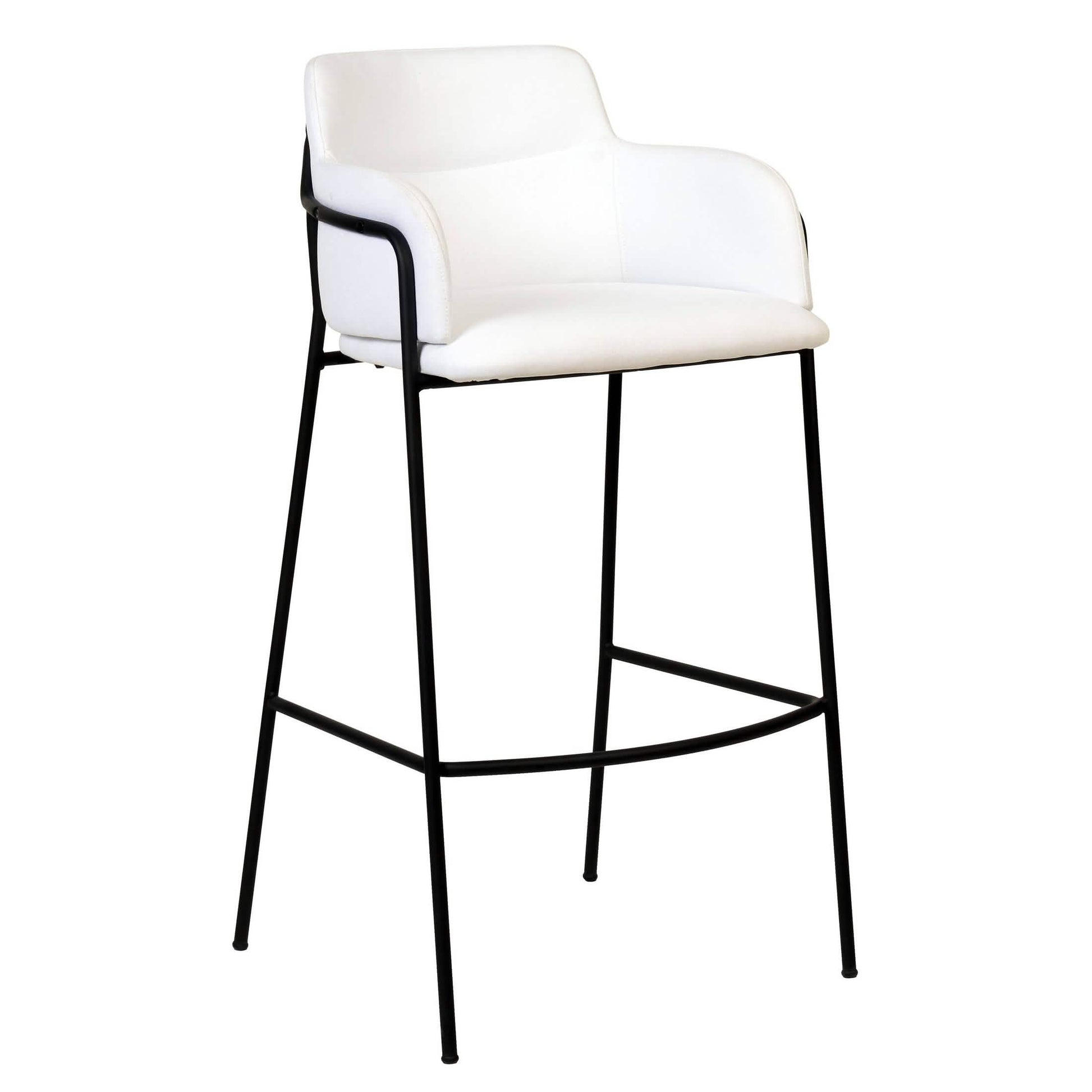 Axis 40" Bar Stool with Ergonomic Design, Powder - Coated Base, and Footrest in Black/Gold