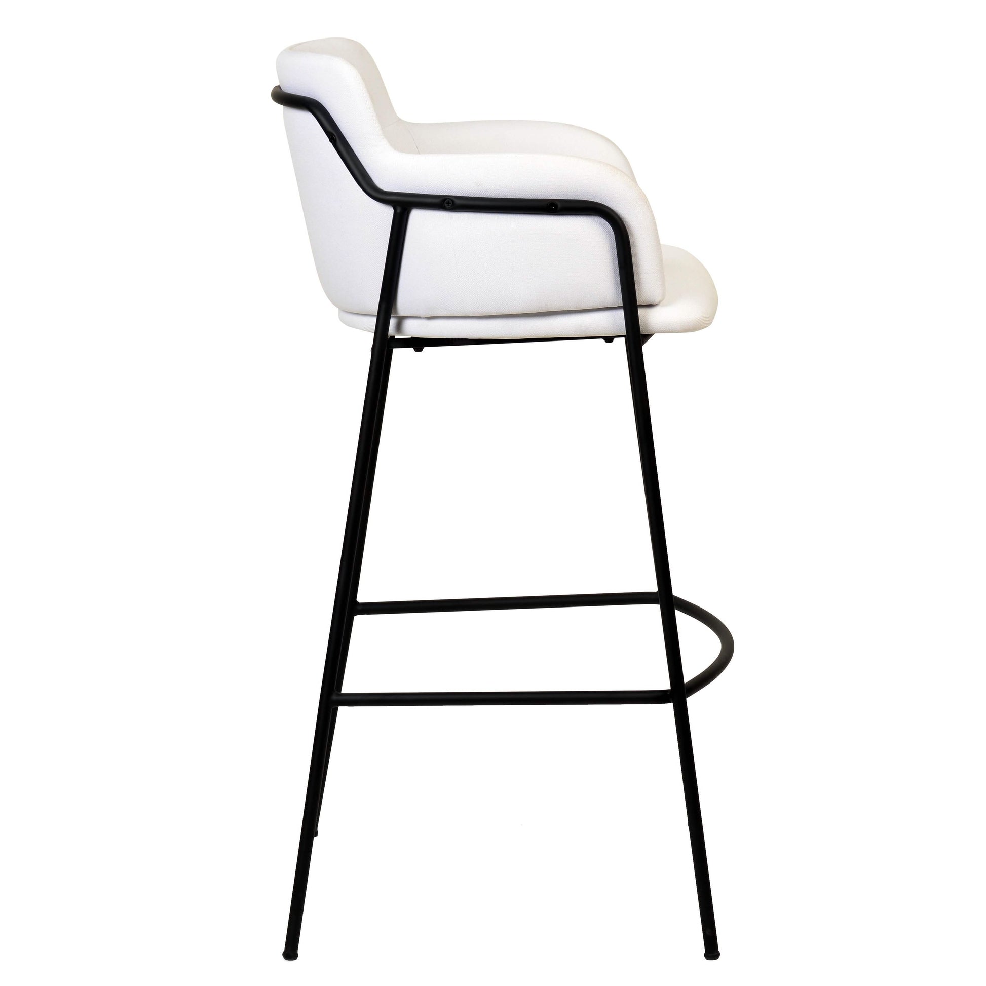 Axis 40" Bar Stool with Ergonomic Design, Powder - Coated Base, and Footrest in Black/Gold