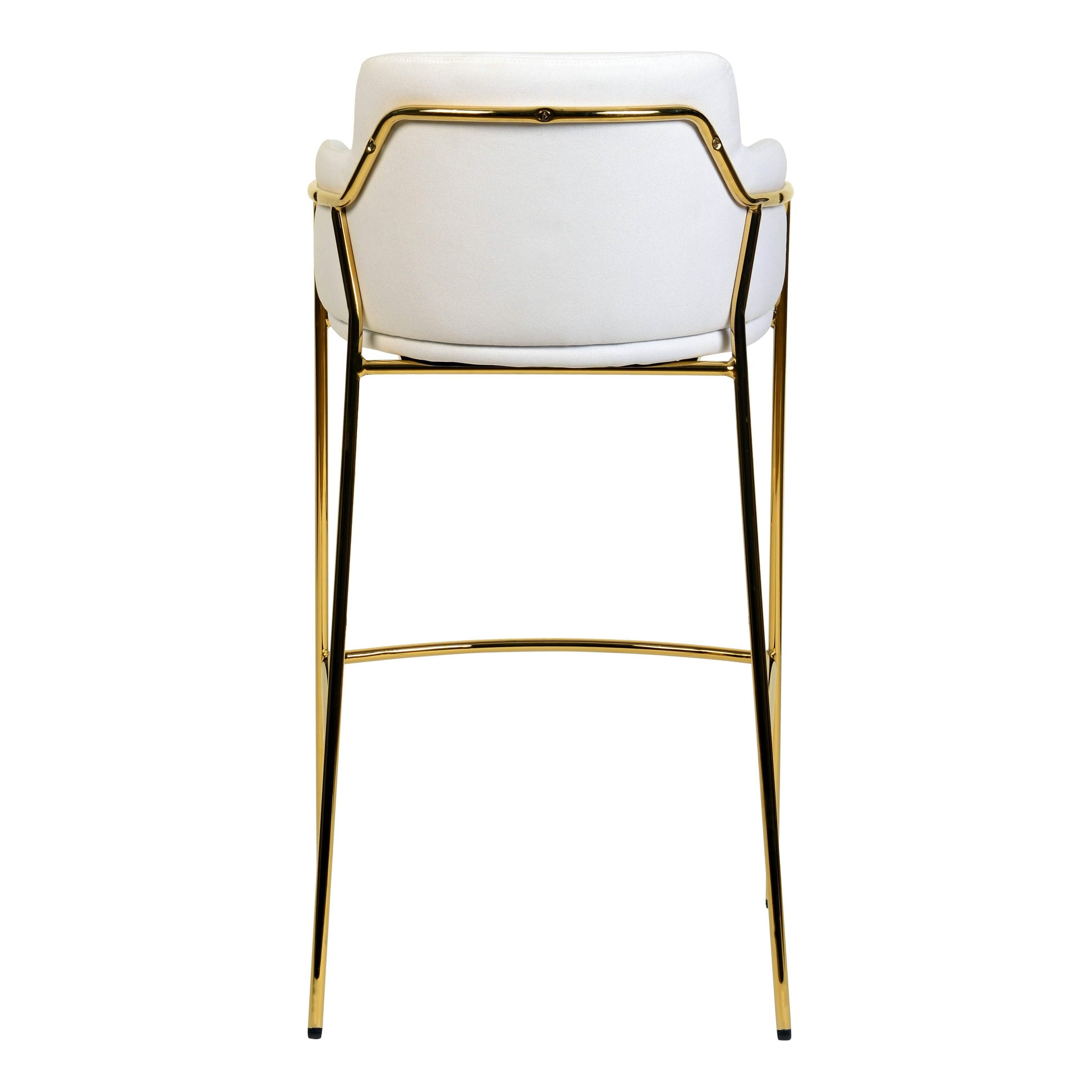 Axis 40" Bar Stool with Ergonomic Design, Powder - Coated Base, and Footrest in Black/Gold