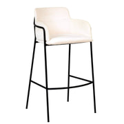 Axis 40" Bar Stool with Ergonomic Design, Powder - Coated Base, and Footrest in Black/Gold