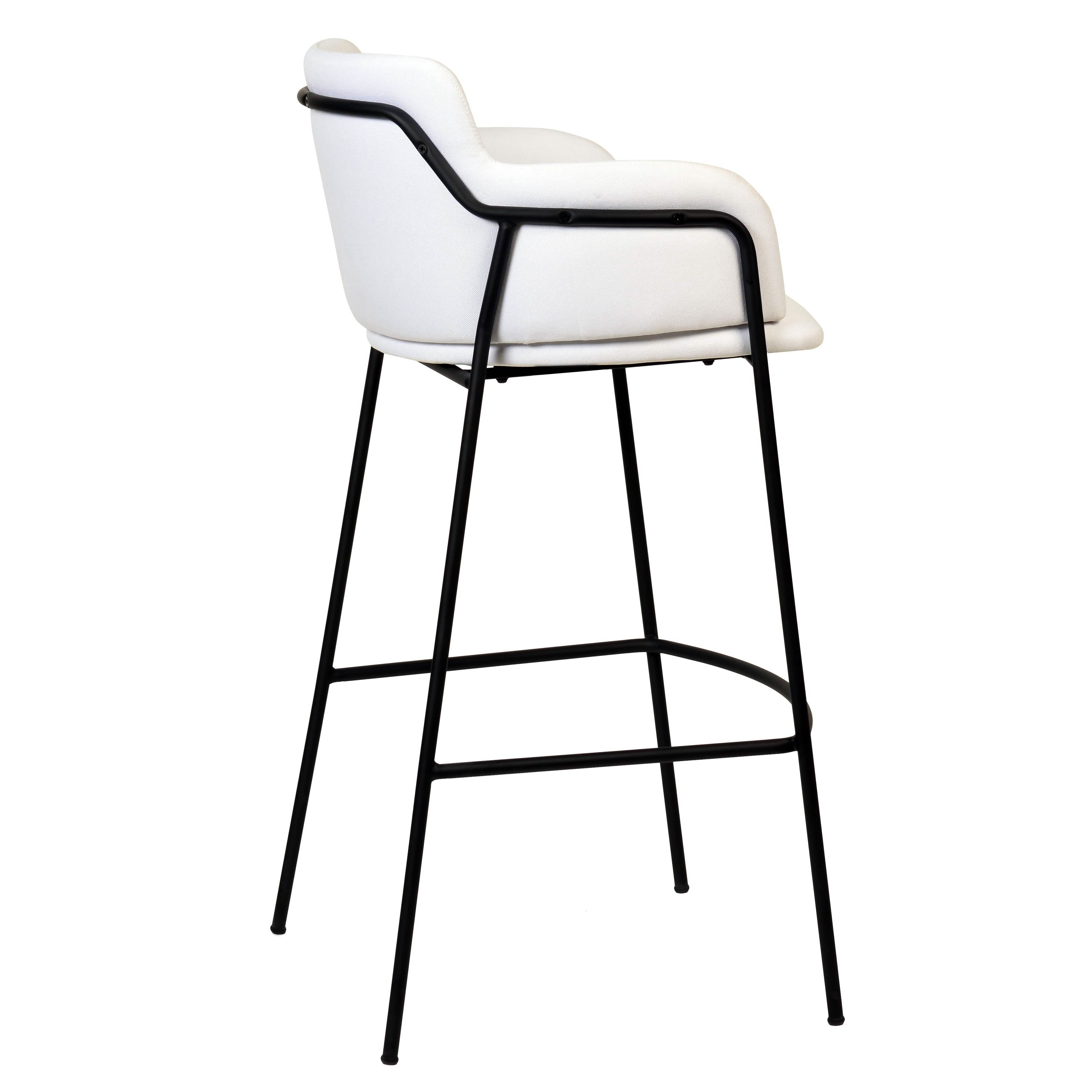 Axis 40" Bar Stool with Ergonomic Design, Powder - Coated Base, and Footrest in Black/Gold
