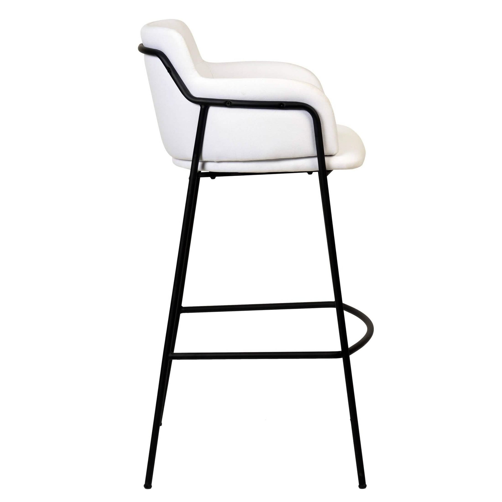 Axis 40" Bar Stool with Ergonomic Design, Powder - Coated Base, and Footrest in Black/Gold
