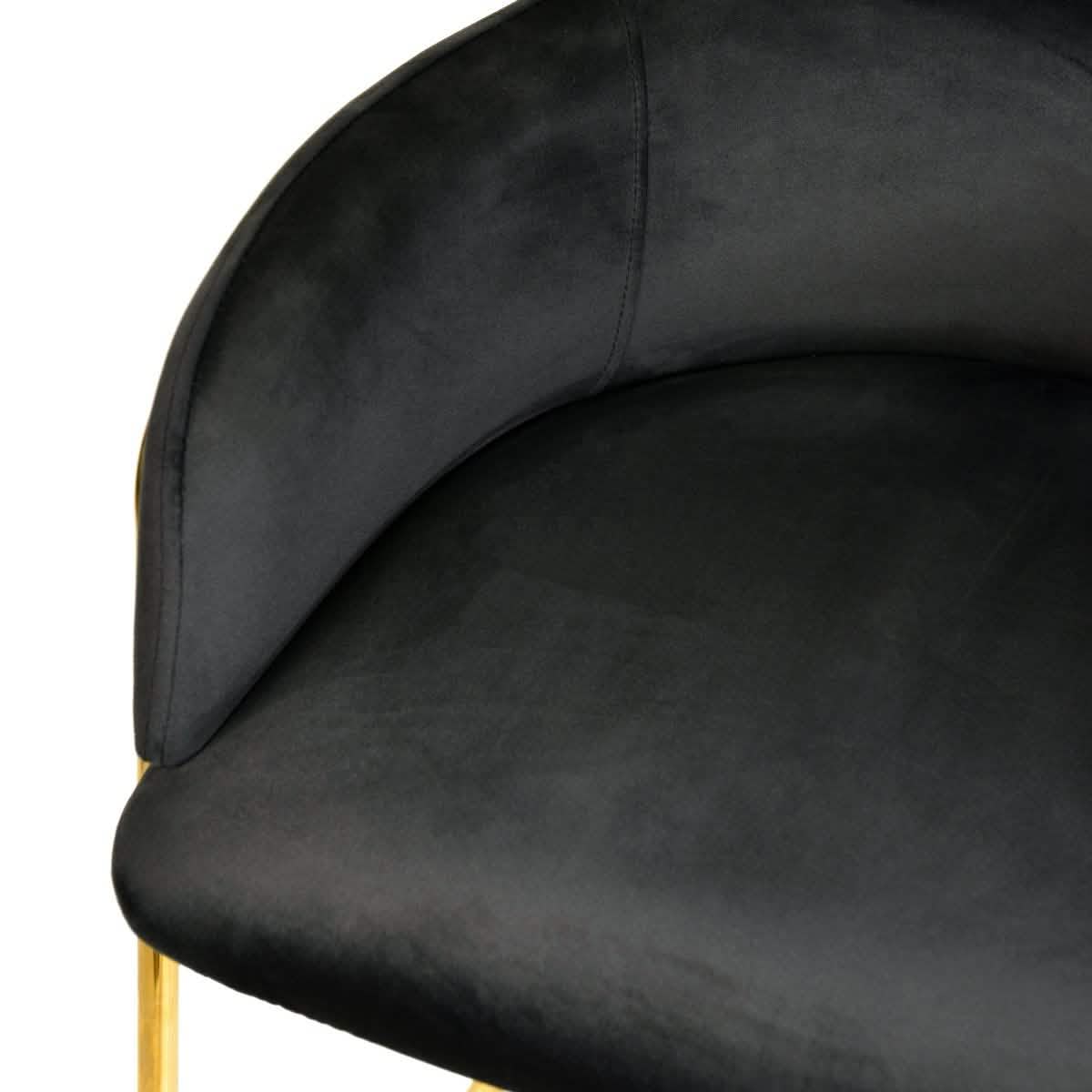 Axis 40" Bar Stool with Ergonomic Design, Powder - Coated Base, and Footrest in Black/Gold