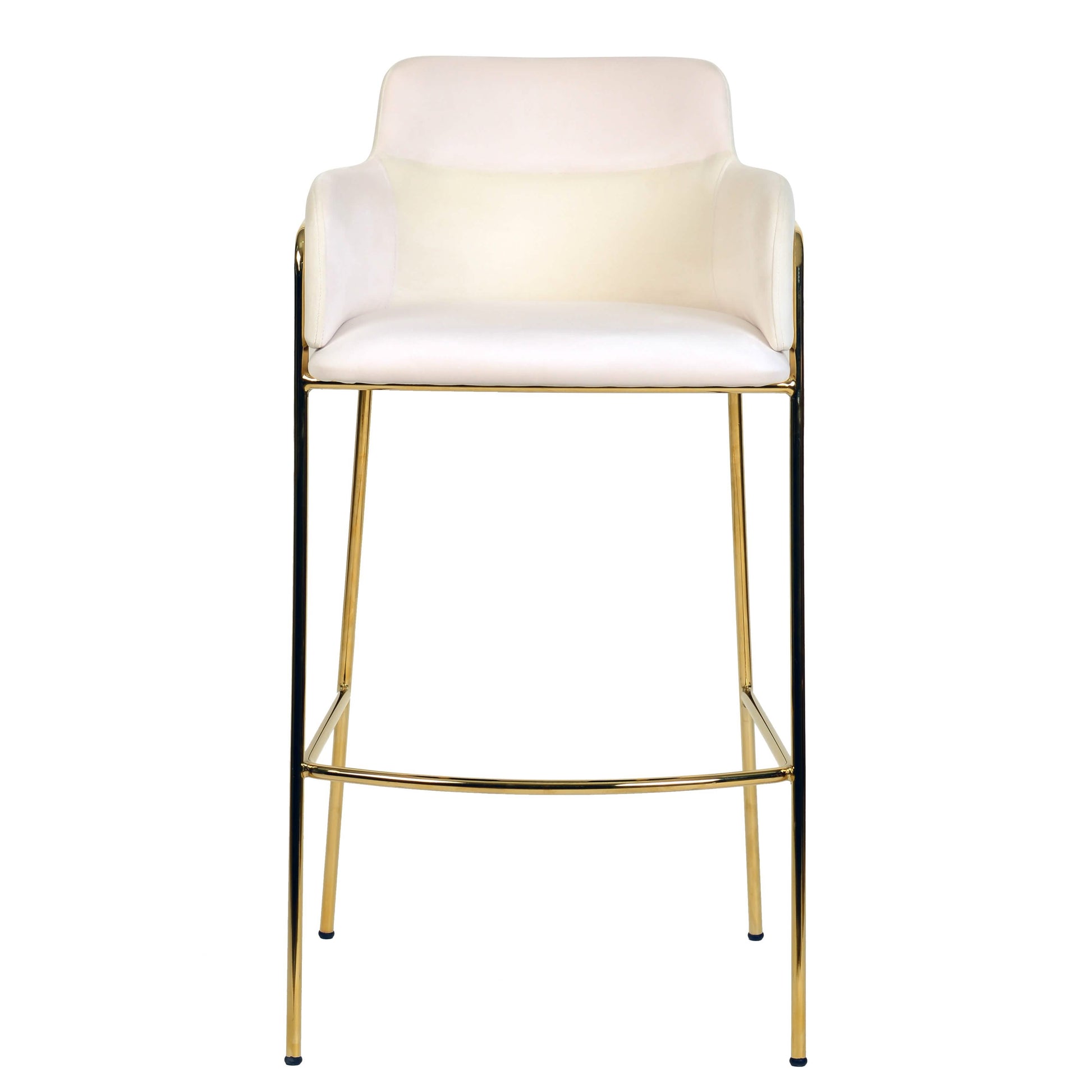 Axis 40" Bar Stool with Ergonomic Design, Powder - Coated Base, and Footrest in Black/Gold