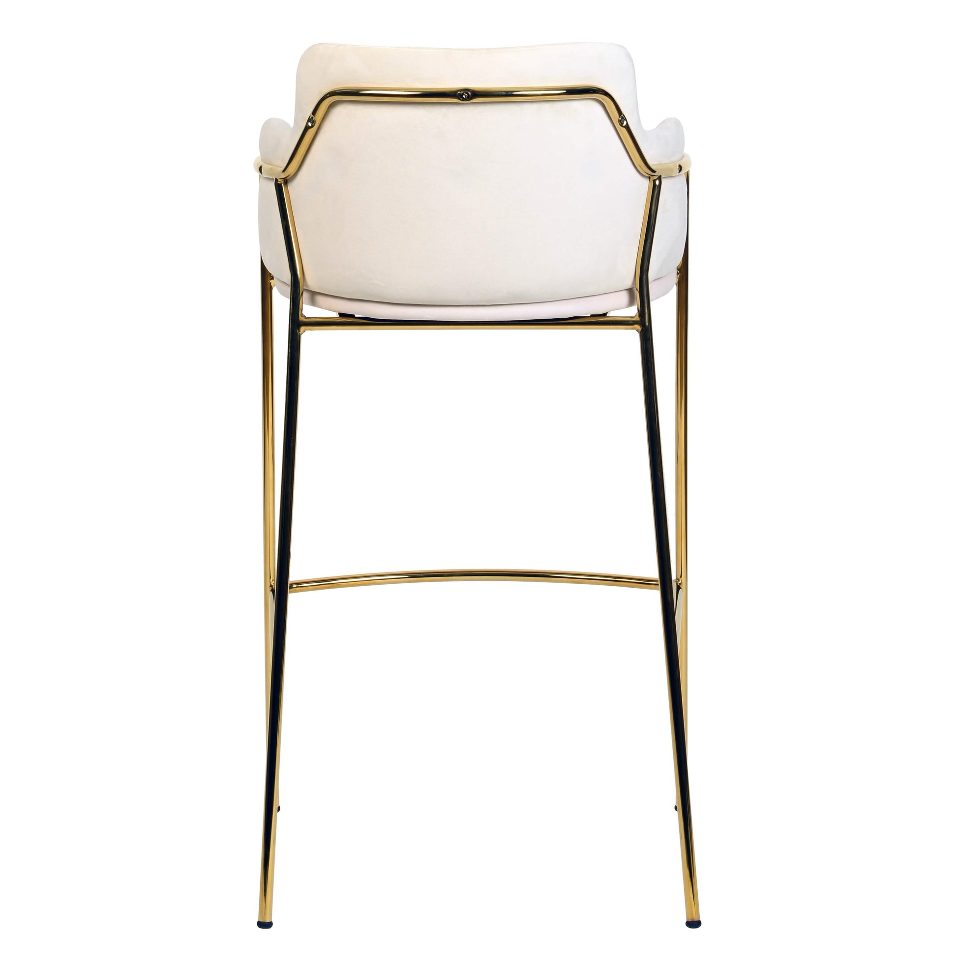 Axis 40" Bar Stool with Ergonomic Design, Powder - Coated Base, and Footrest in Black/Gold