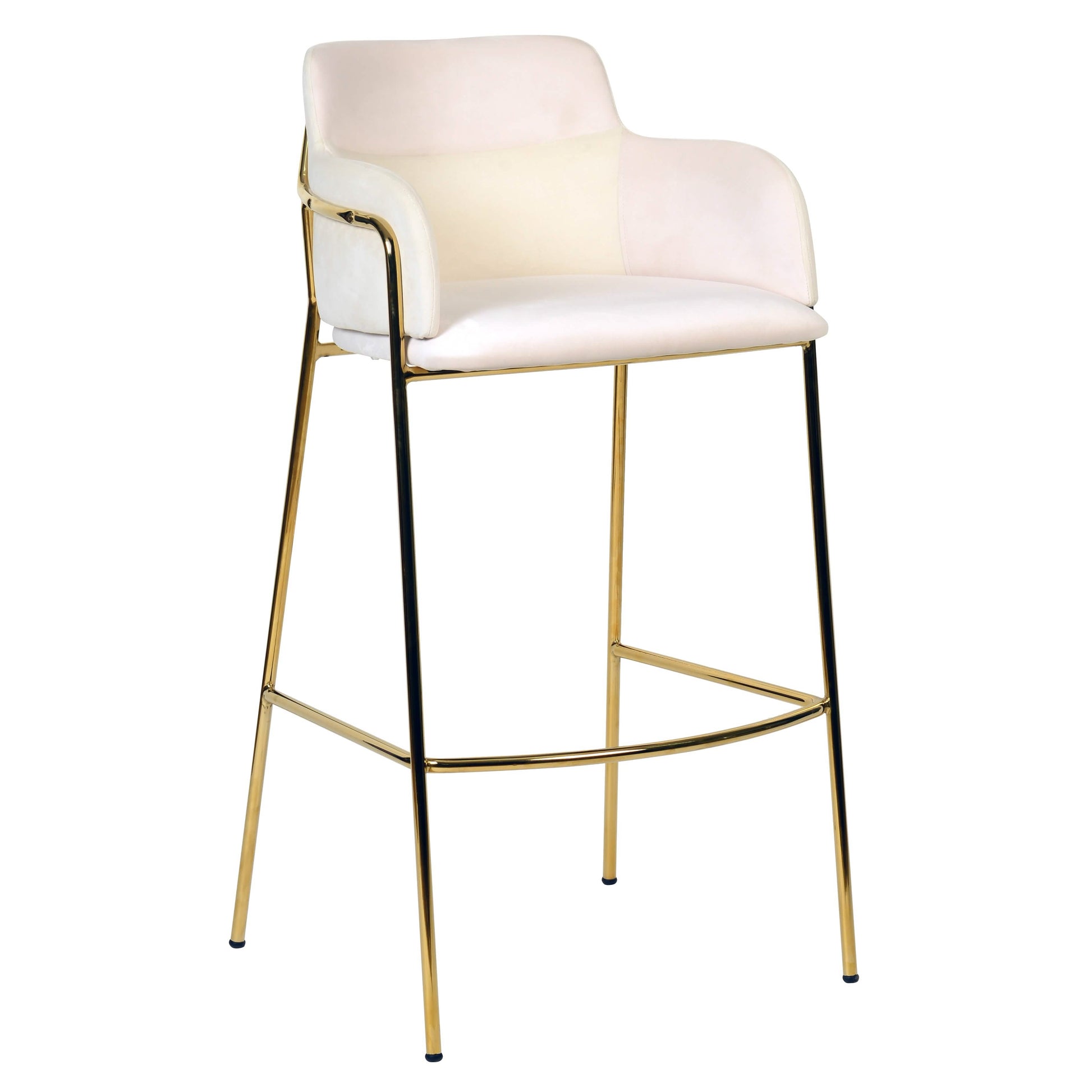Axis 40" Bar Stool with Ergonomic Design, Powder - Coated Base, and Footrest in Black/Gold