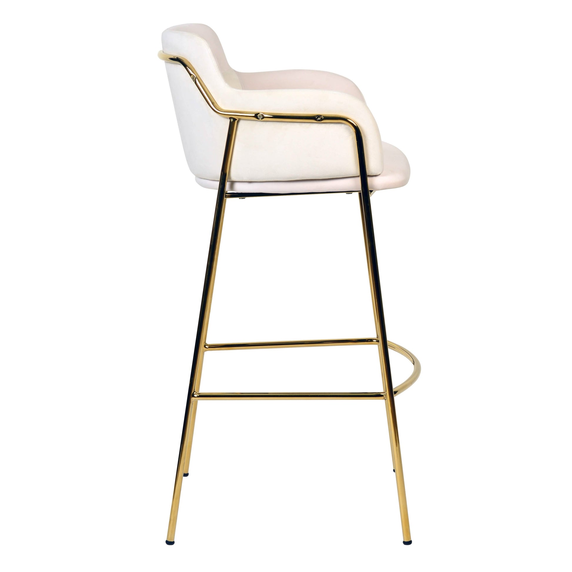 Axis 40" Bar Stool with Ergonomic Design, Powder - Coated Base, and Footrest in Black/Gold