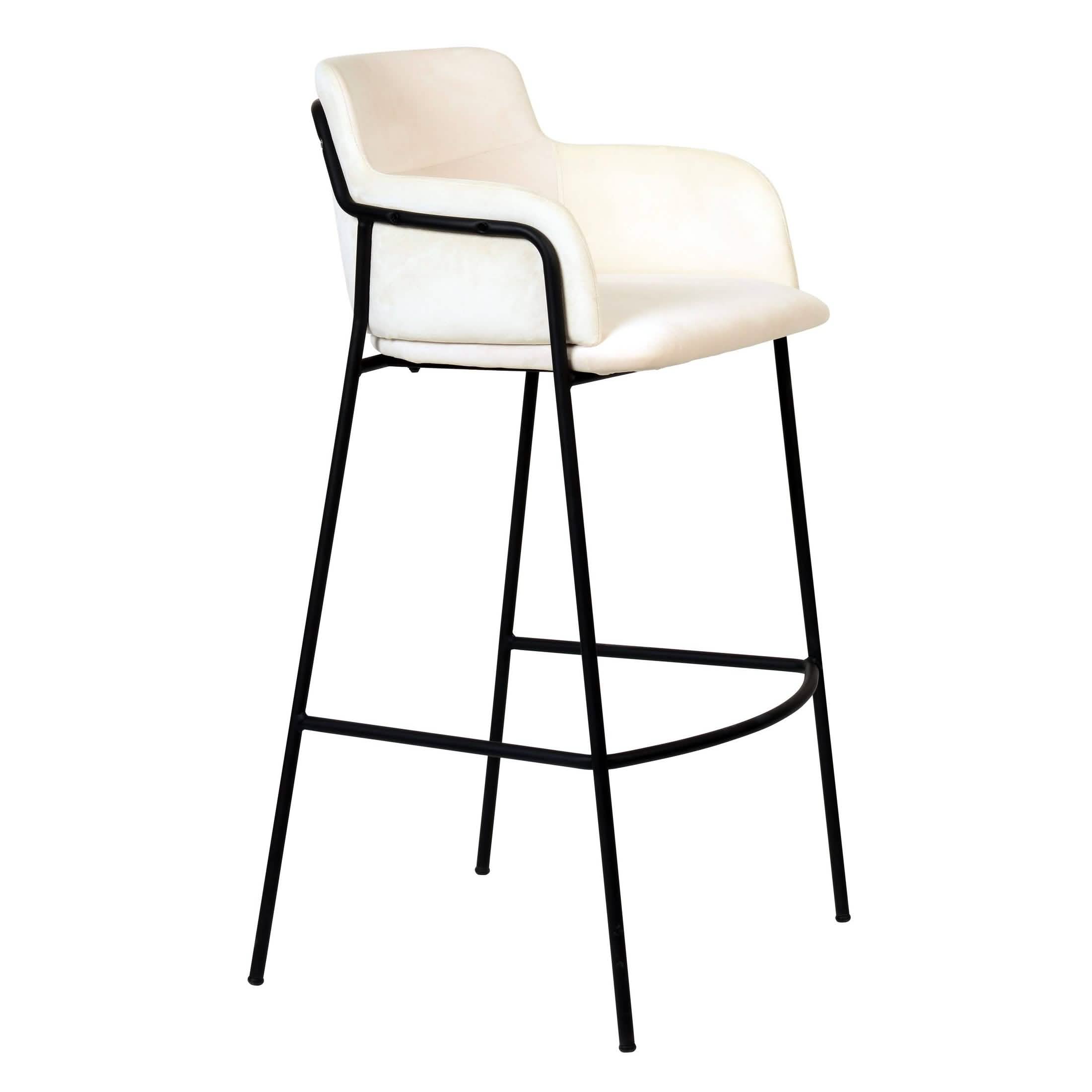 Axis 40" Bar Stool with Ergonomic Design, Powder - Coated Base, and Footrest in Black/Gold