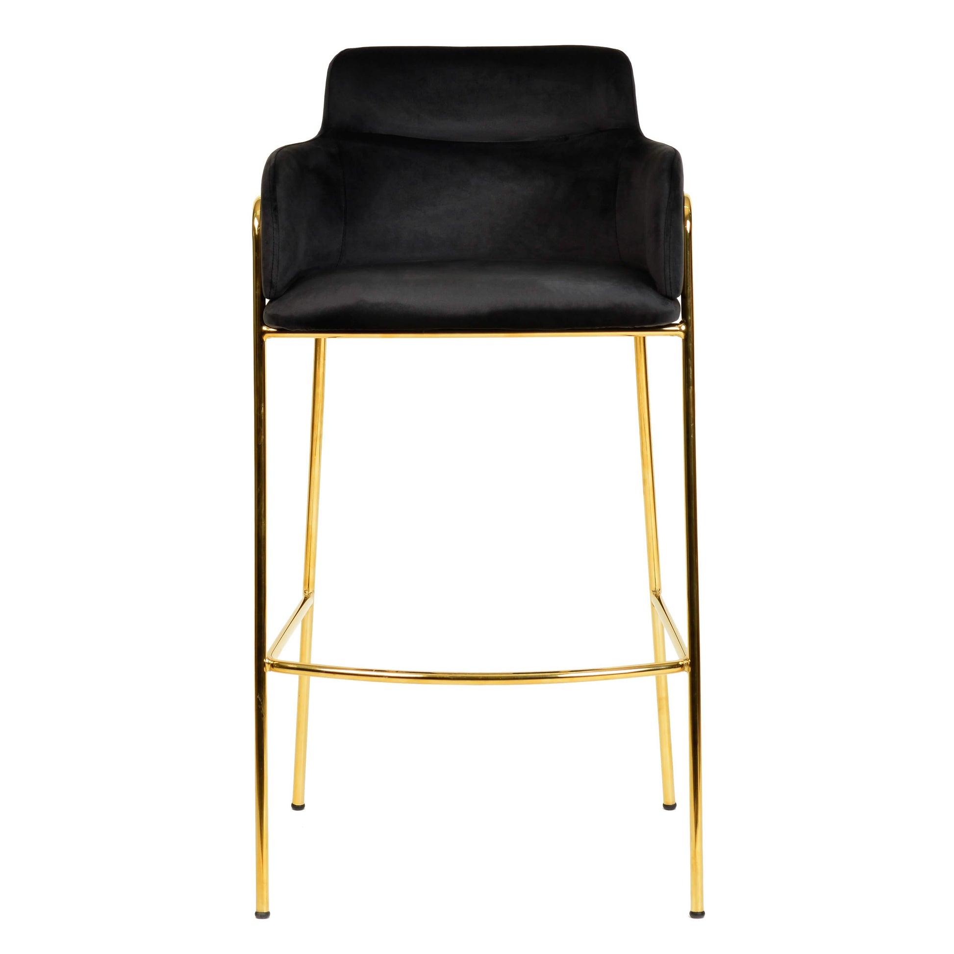 Axis 40" Bar Stool with Ergonomic Design, Powder - Coated Base, and Footrest in Black/Gold