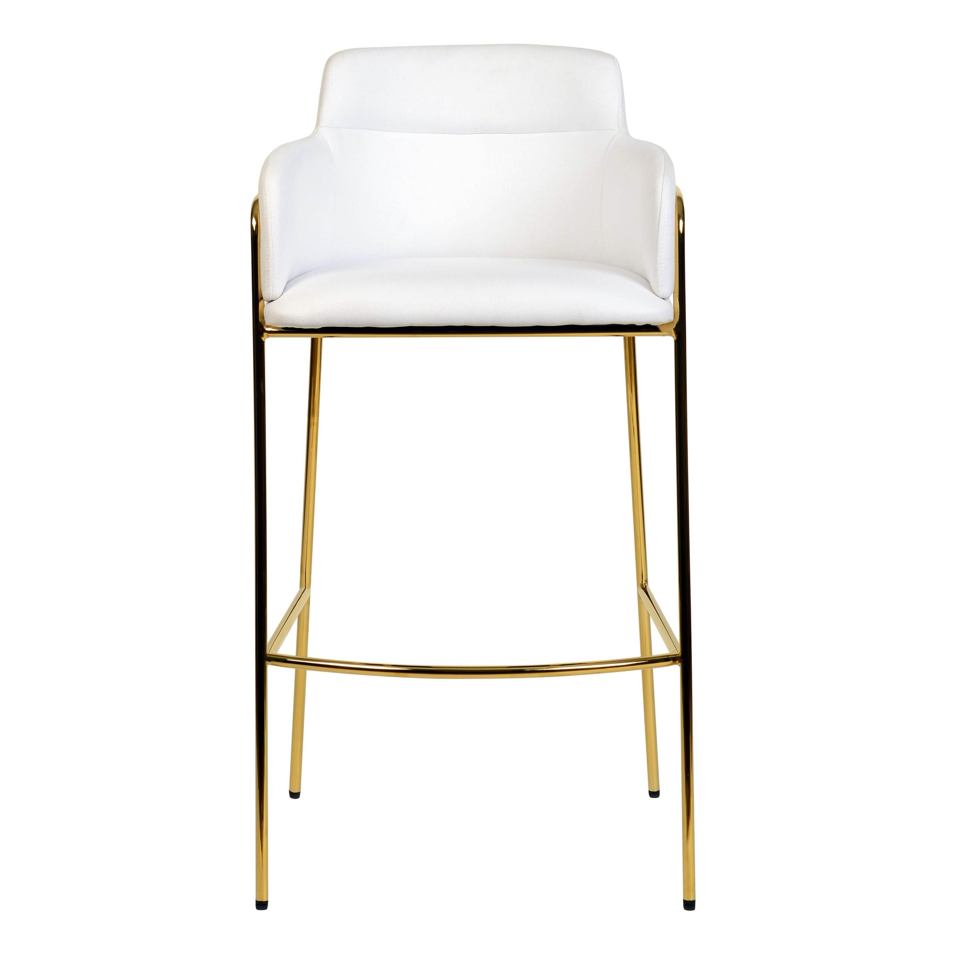 Axis 40" Bar Stool with Ergonomic Design, Powder - Coated Base, and Footrest in Black/Gold