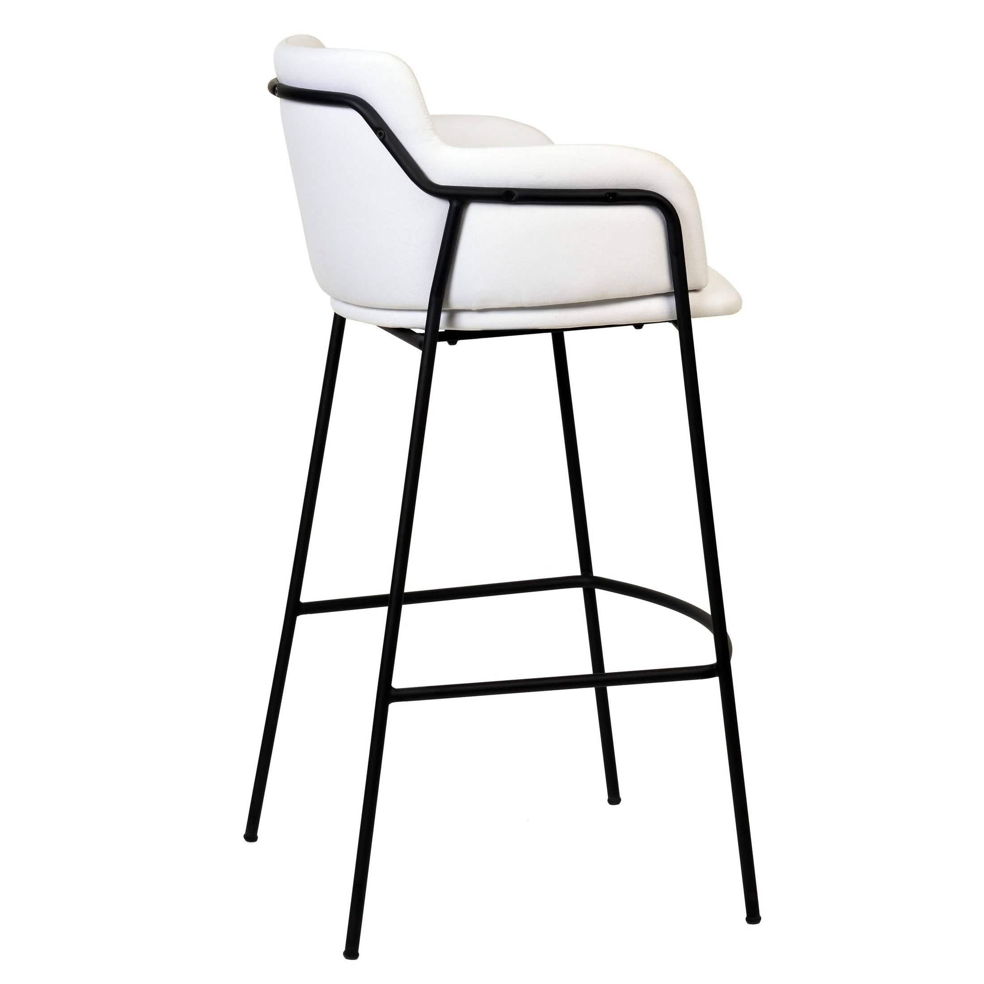 Axis 40" Bar Stool with Ergonomic Design, Powder - Coated Base, and Footrest in Black/Gold