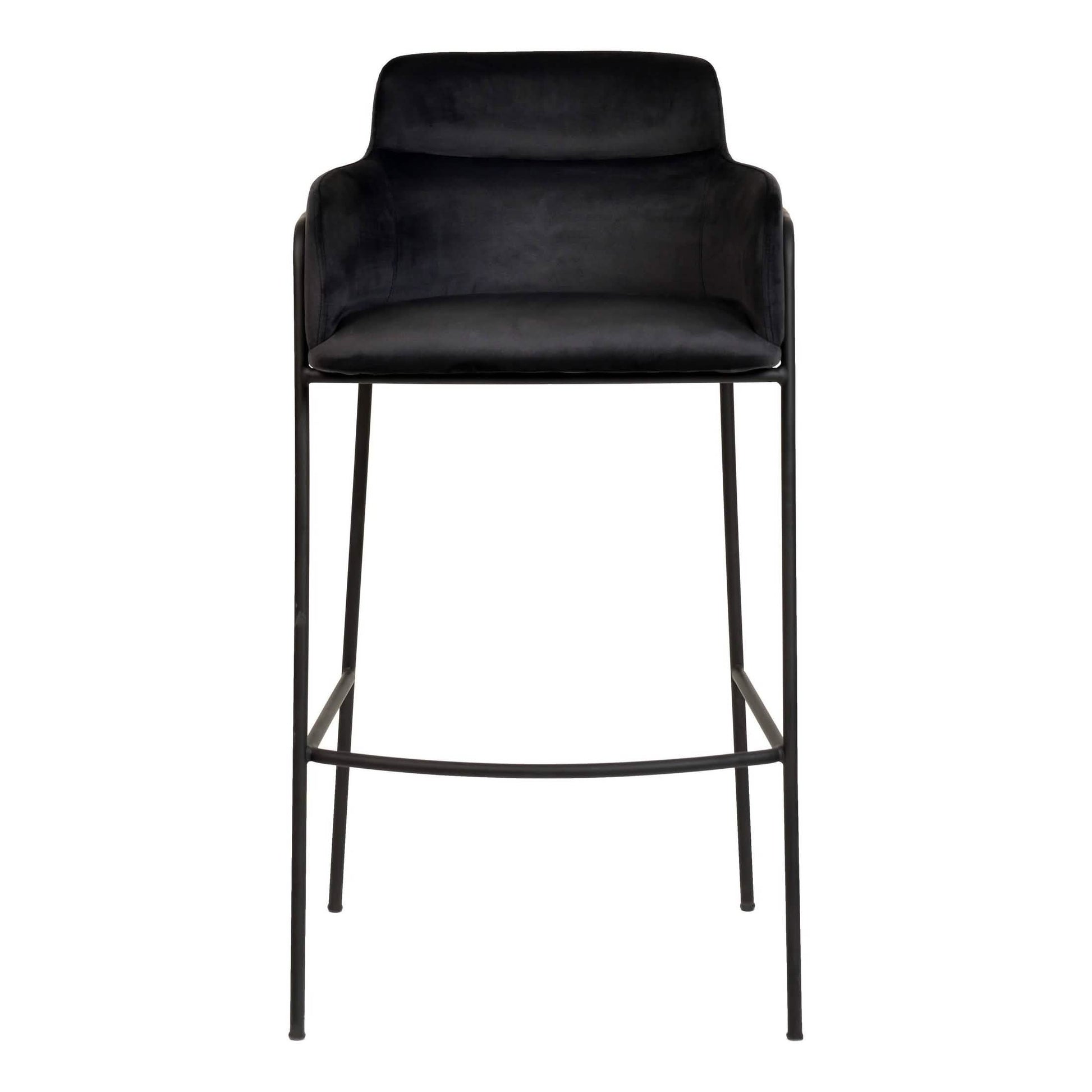 Axis 40" Bar Stool with Ergonomic Design, Powder - Coated Base, and Footrest in Black/Gold