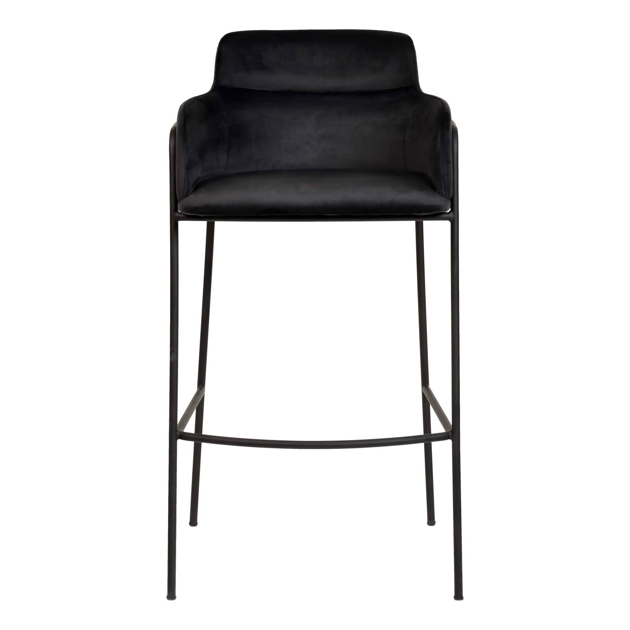 Axis 40" Bar Stool with Ergonomic Design, Powder - Coated Base, and Footrest in Black/Gold