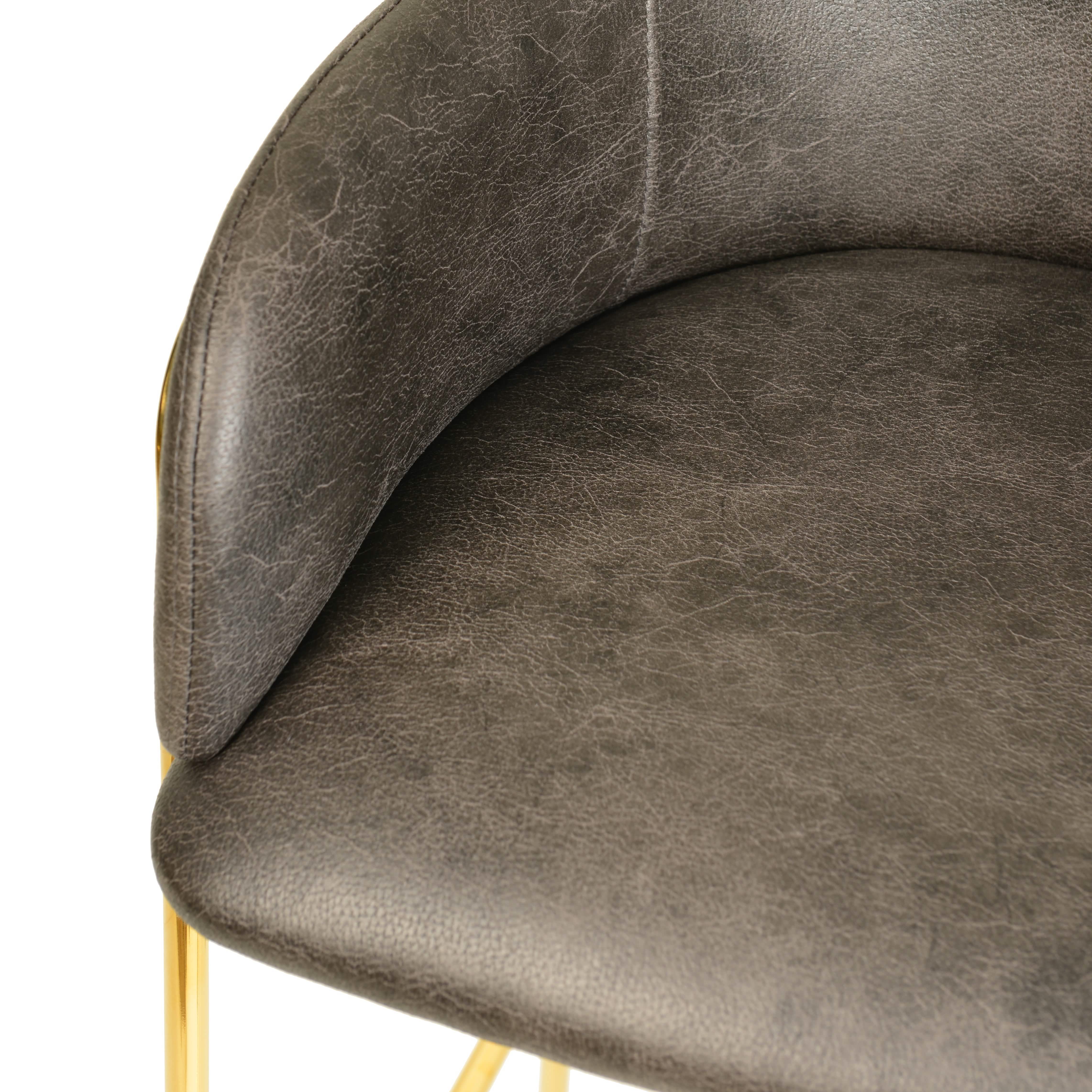 Axis 40" Bar Stool with Ergonomic Design, Powder - Coated Base, and Footrest in Black/Gold