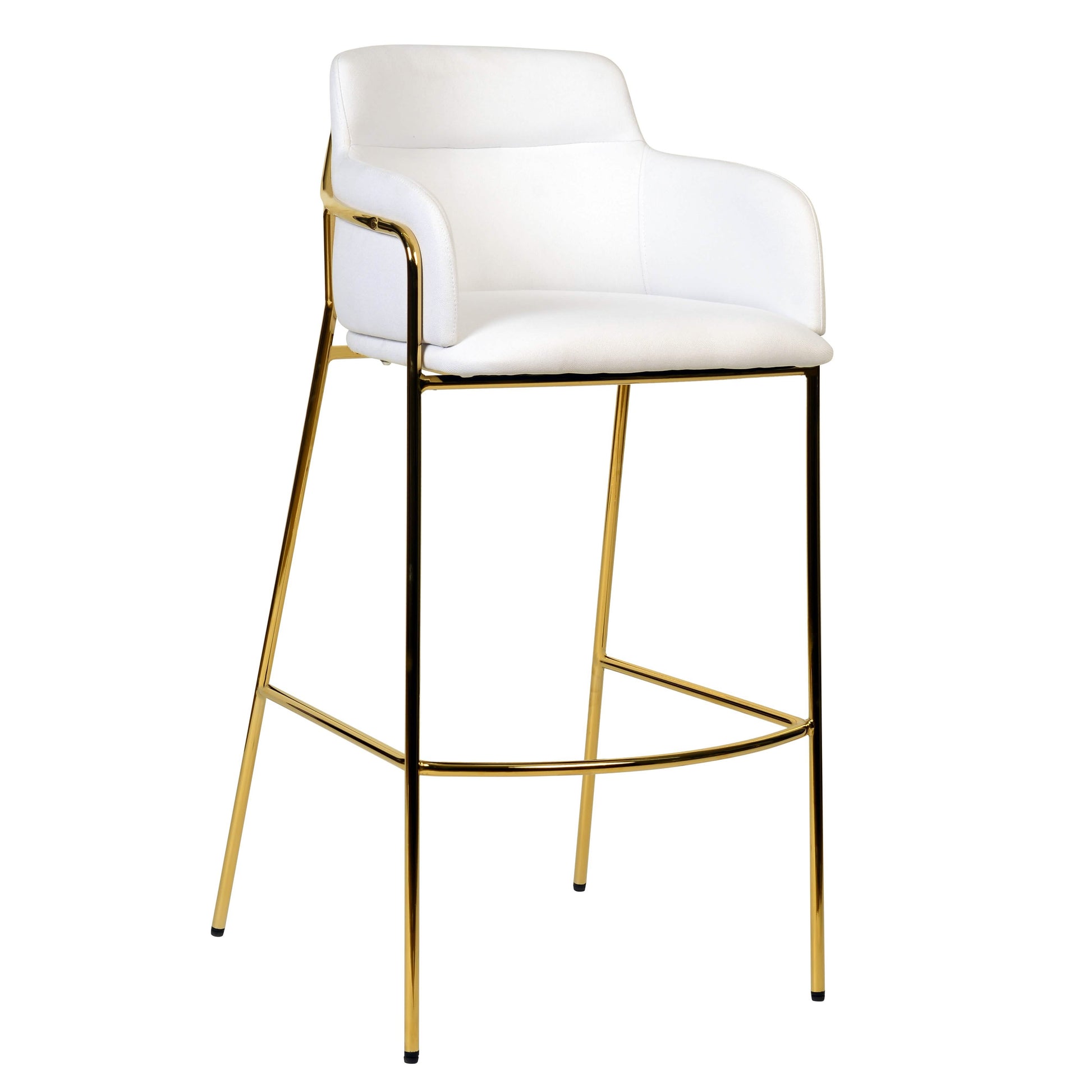 Axis 40" Bar Stool with Ergonomic Design, Powder - Coated Base, and Footrest in Black/Gold
