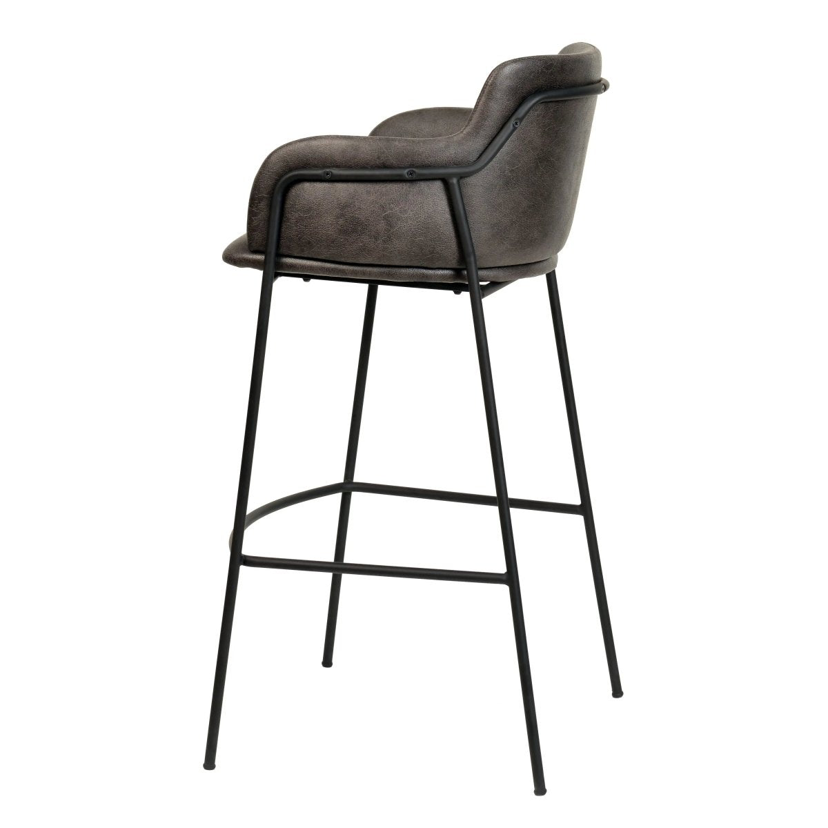 Axis 40" Bar Stool with Ergonomic Design, Powder - Coated Base, and Footrest Set of 2