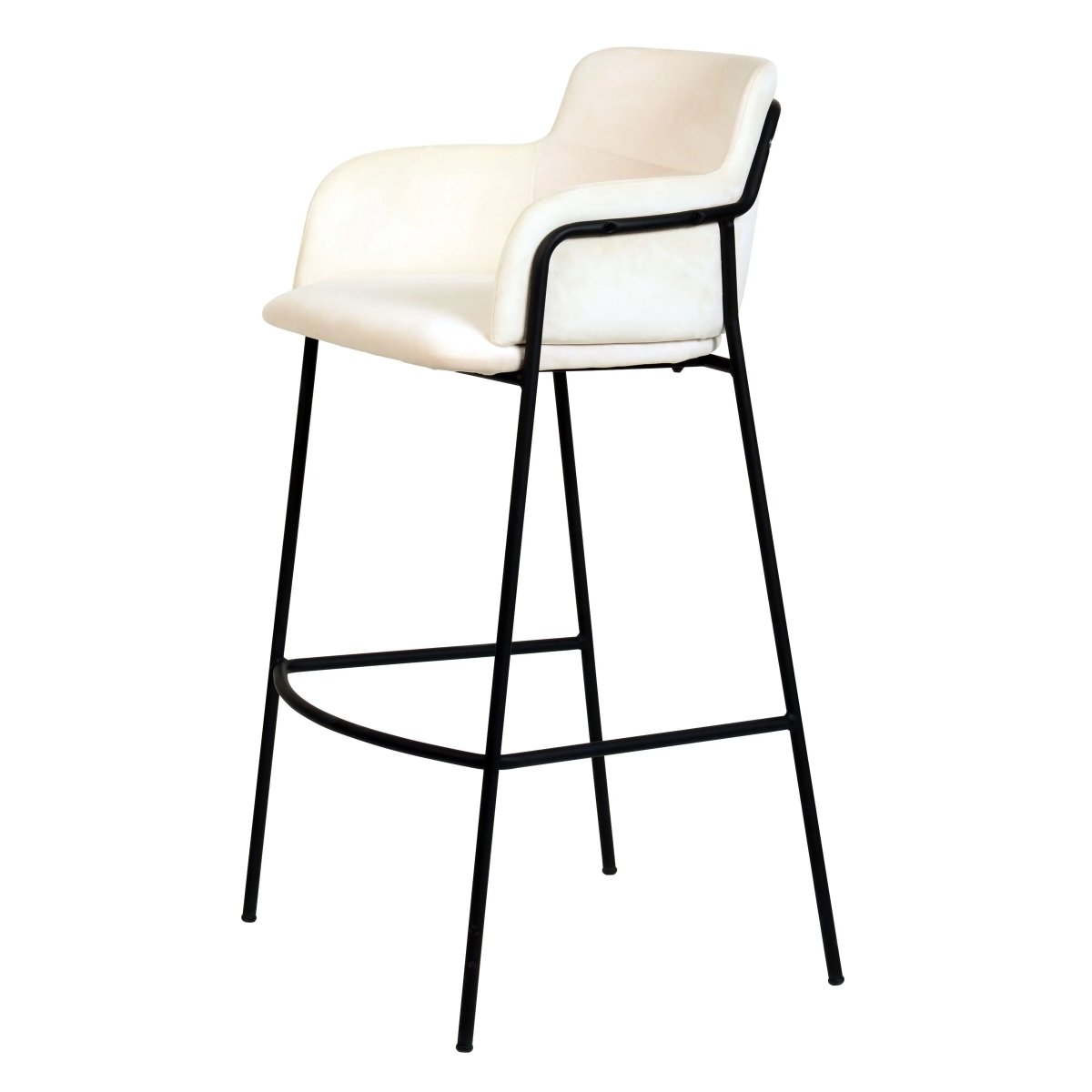 Axis 40" Bar Stool with Ergonomic Design, Powder - Coated Base, and Footrest Set of 2