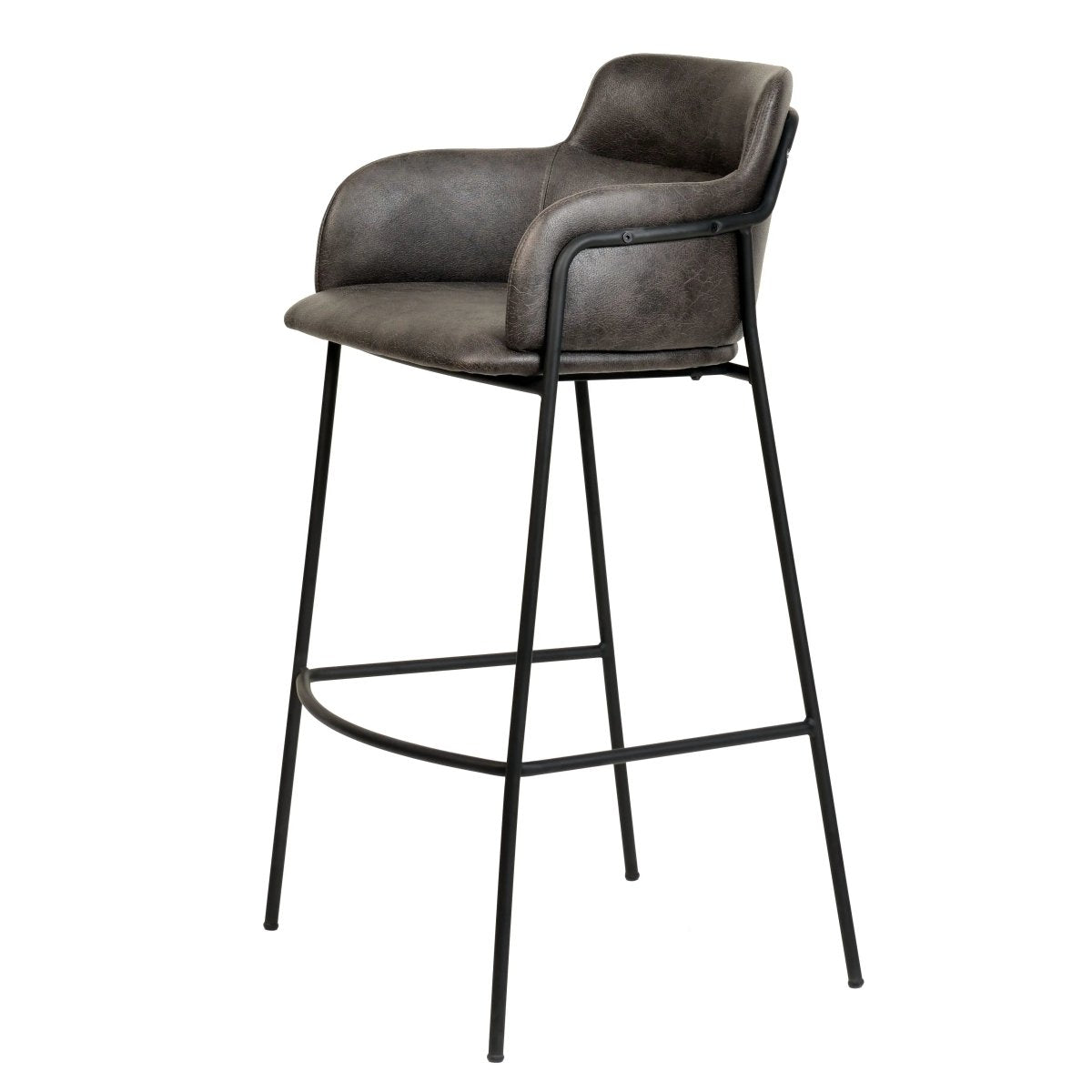 Axis 40" Bar Stool with Ergonomic Design, Powder - Coated Base, and Footrest Set of 2